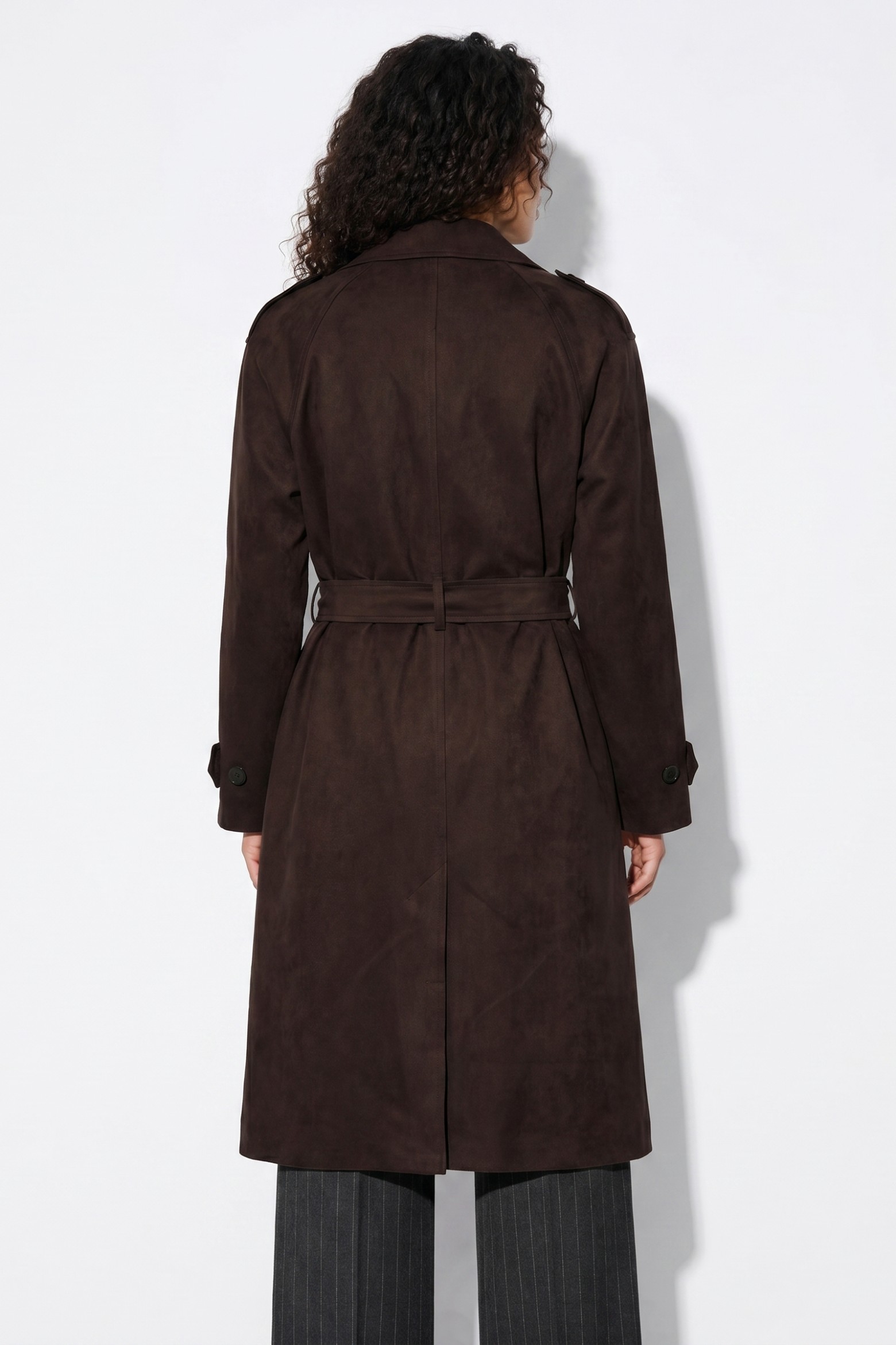 Long Chocolate Belted Coat