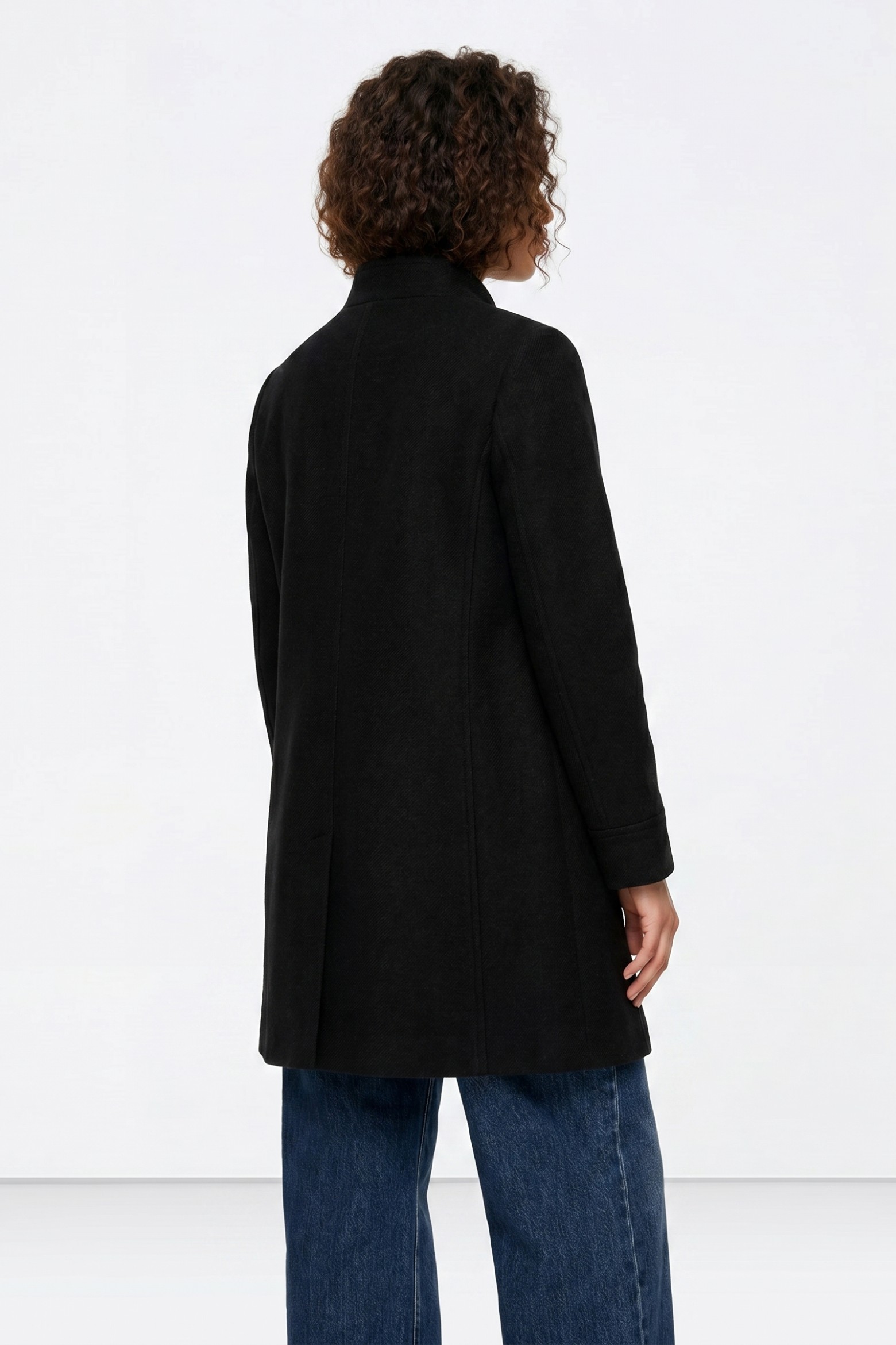 Long Black Minimalist Coat