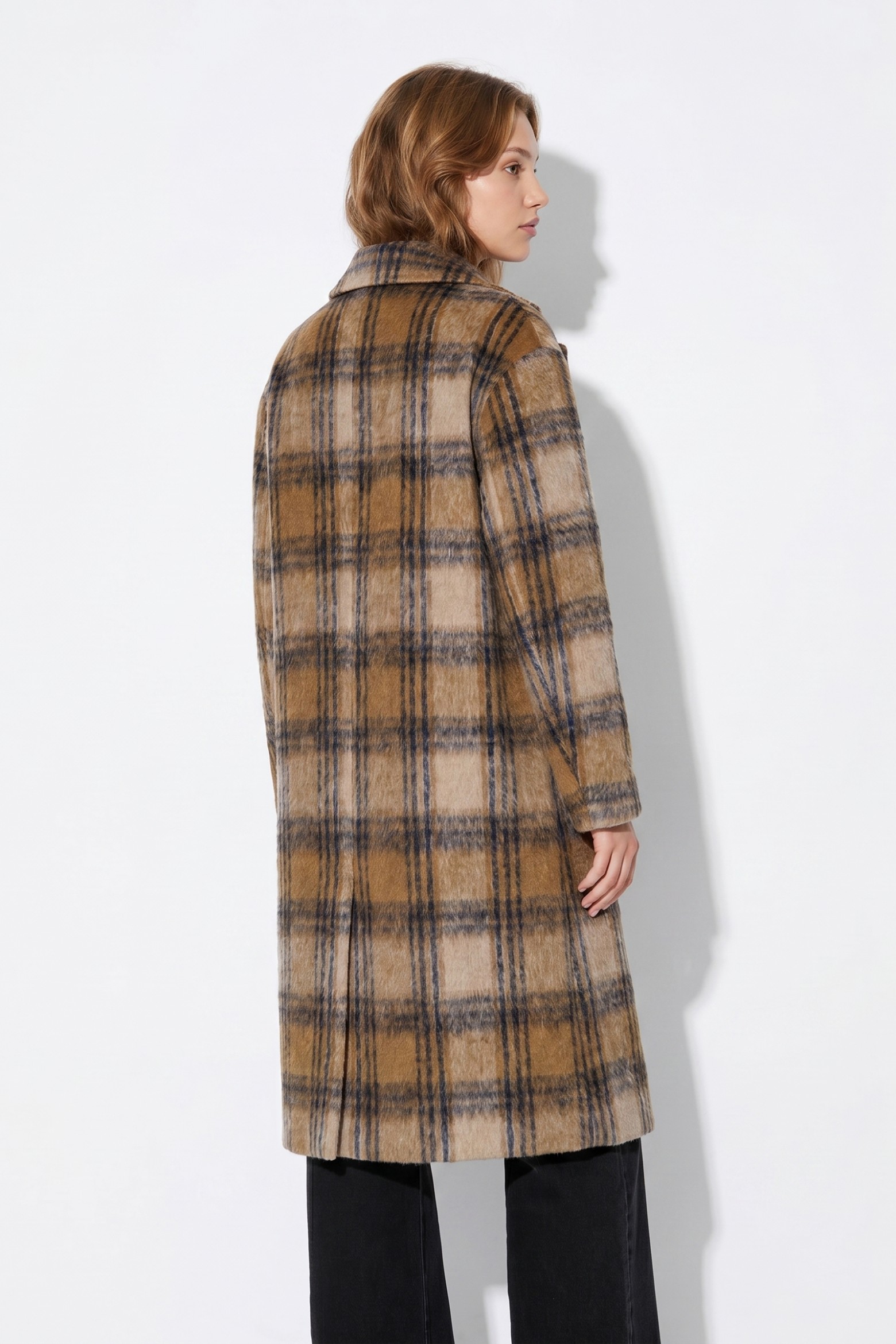 Long Yellow Checked Coat