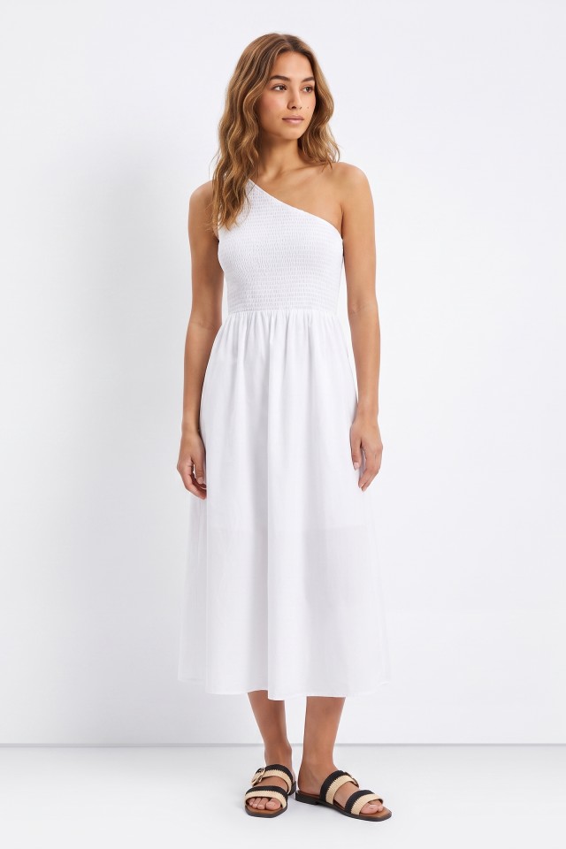 White Sleeveless Midi Dress