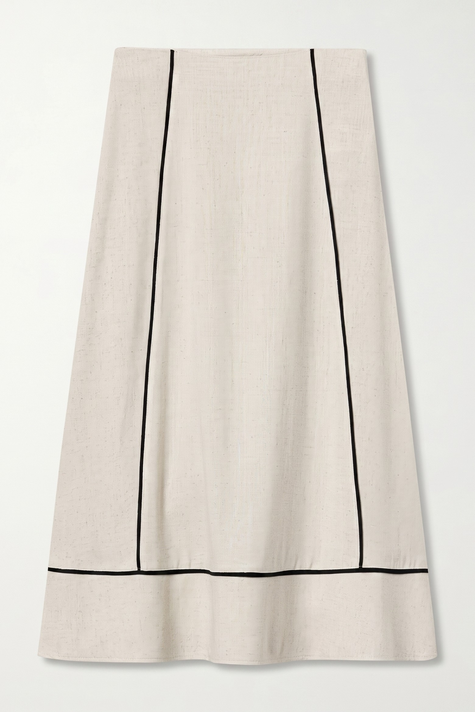 Beige Midi Skirt Striped