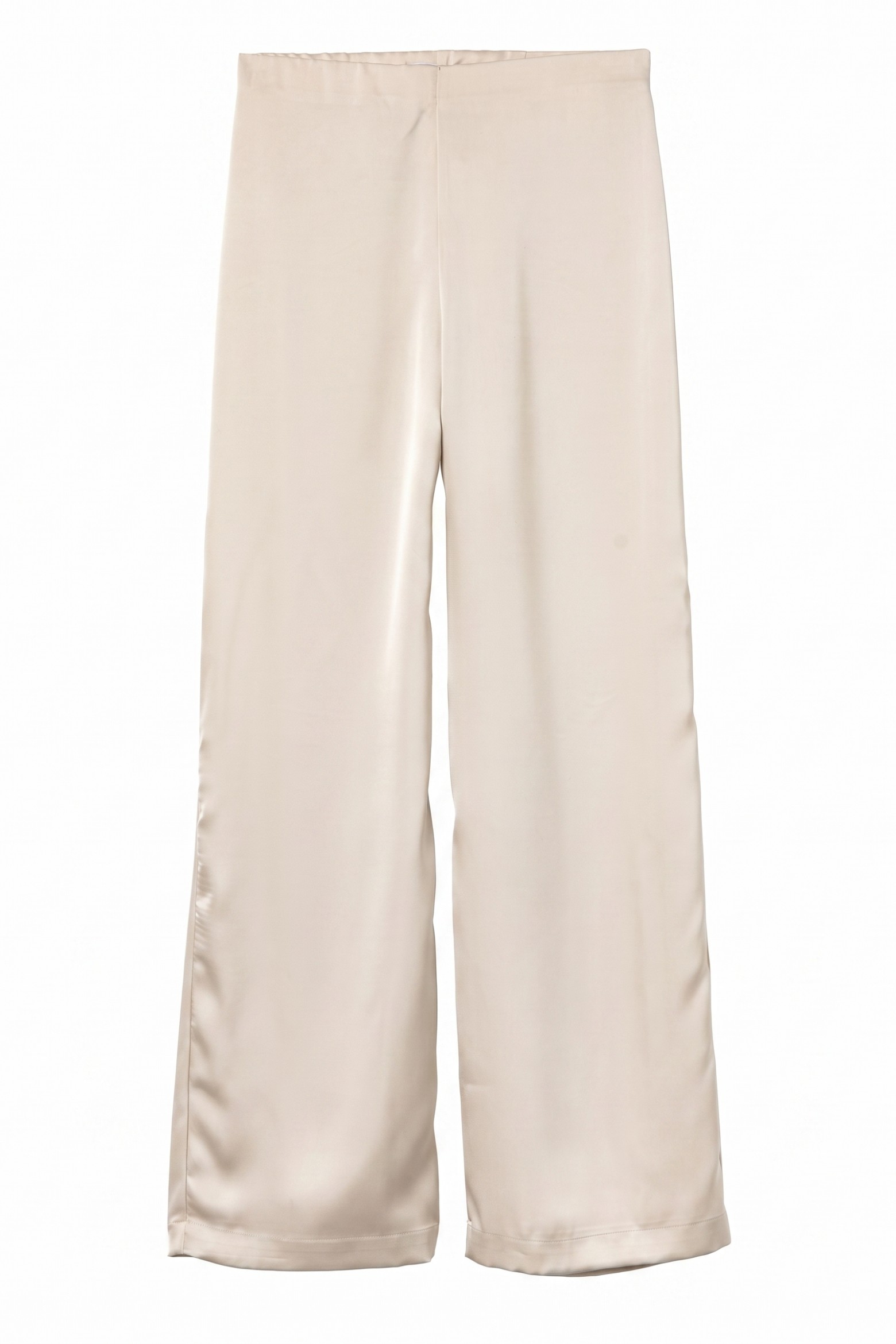 Beige Wide-Leg Flow Pants