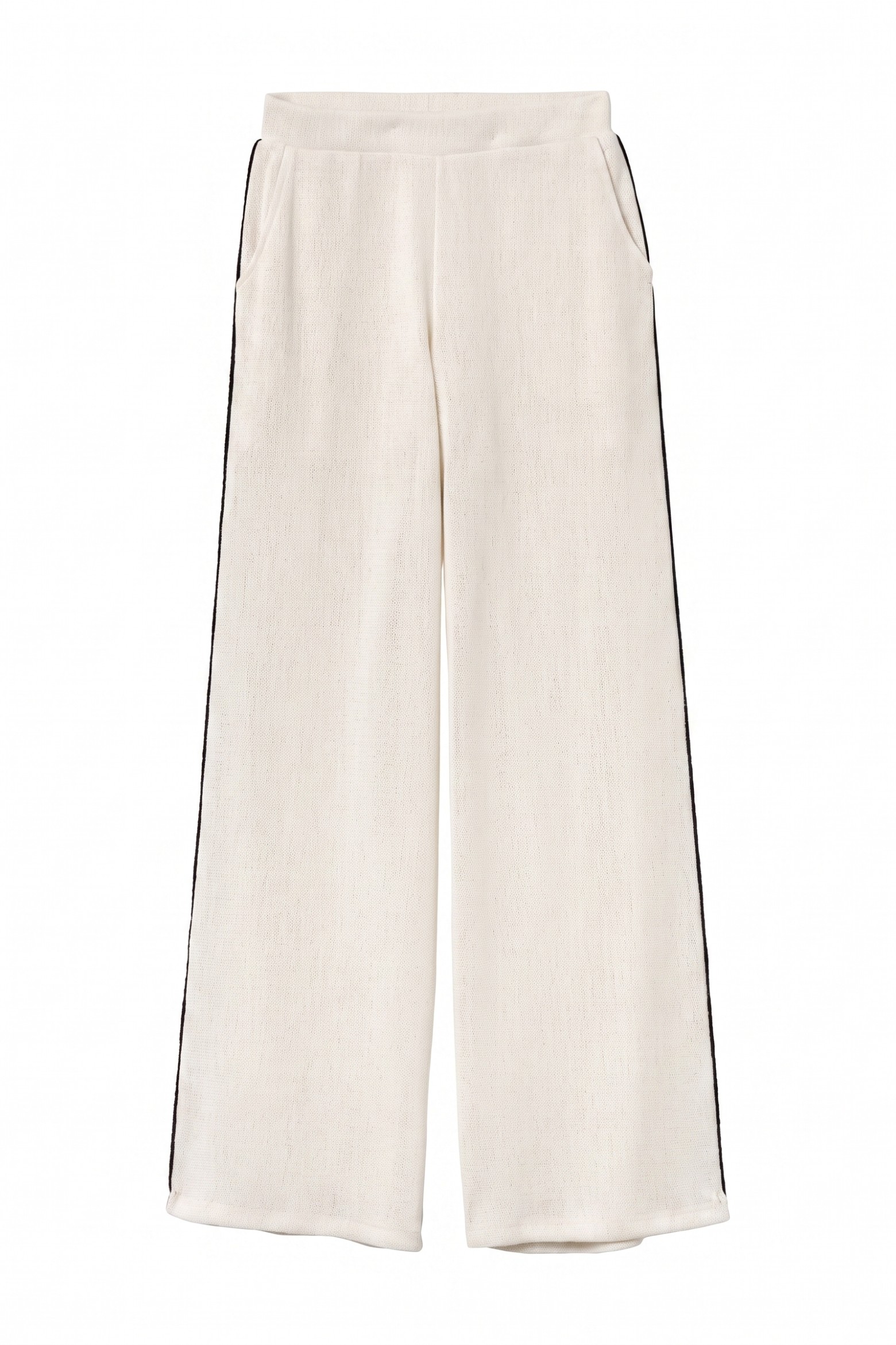 Beige Wide Leg Trousers