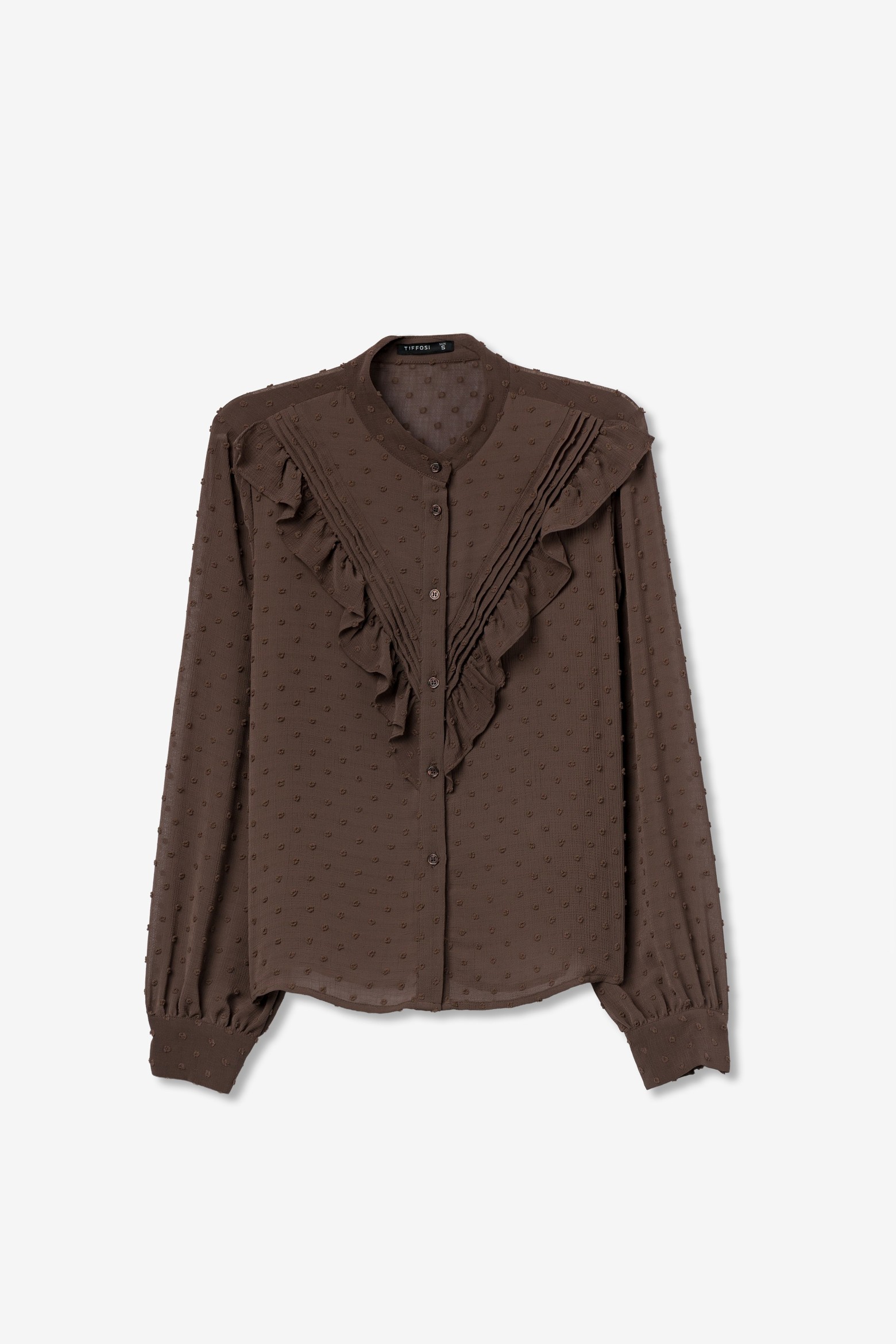 Camisa marr�n con volantes