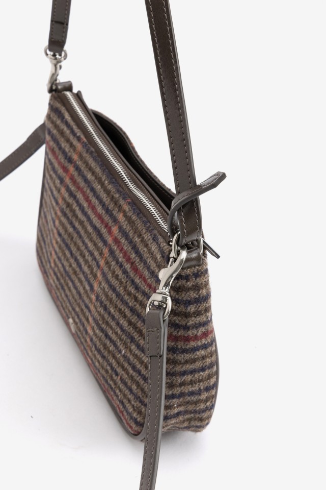 Bolso tiracol marrón cuadros Bolso tiracol marrón cuadros