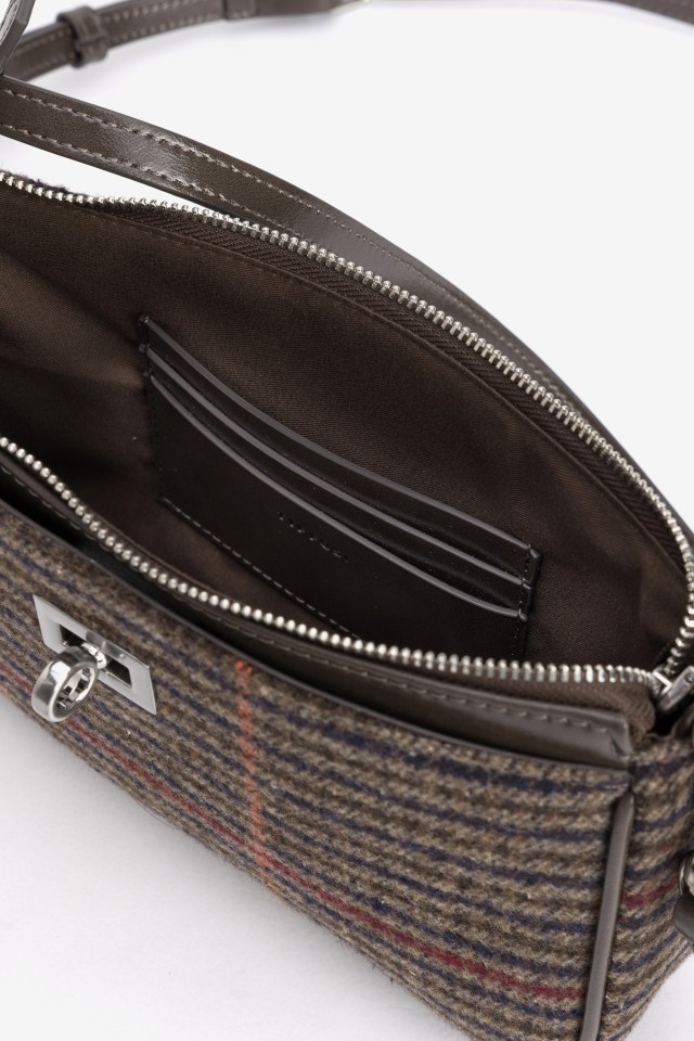Bolso tiracol marrón cuadros Bolso tiracol marrón cuadros