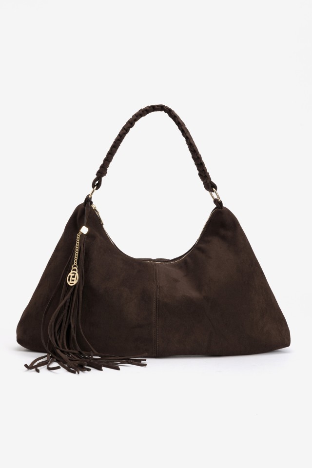 Dark Brown Chunky Handle Bag