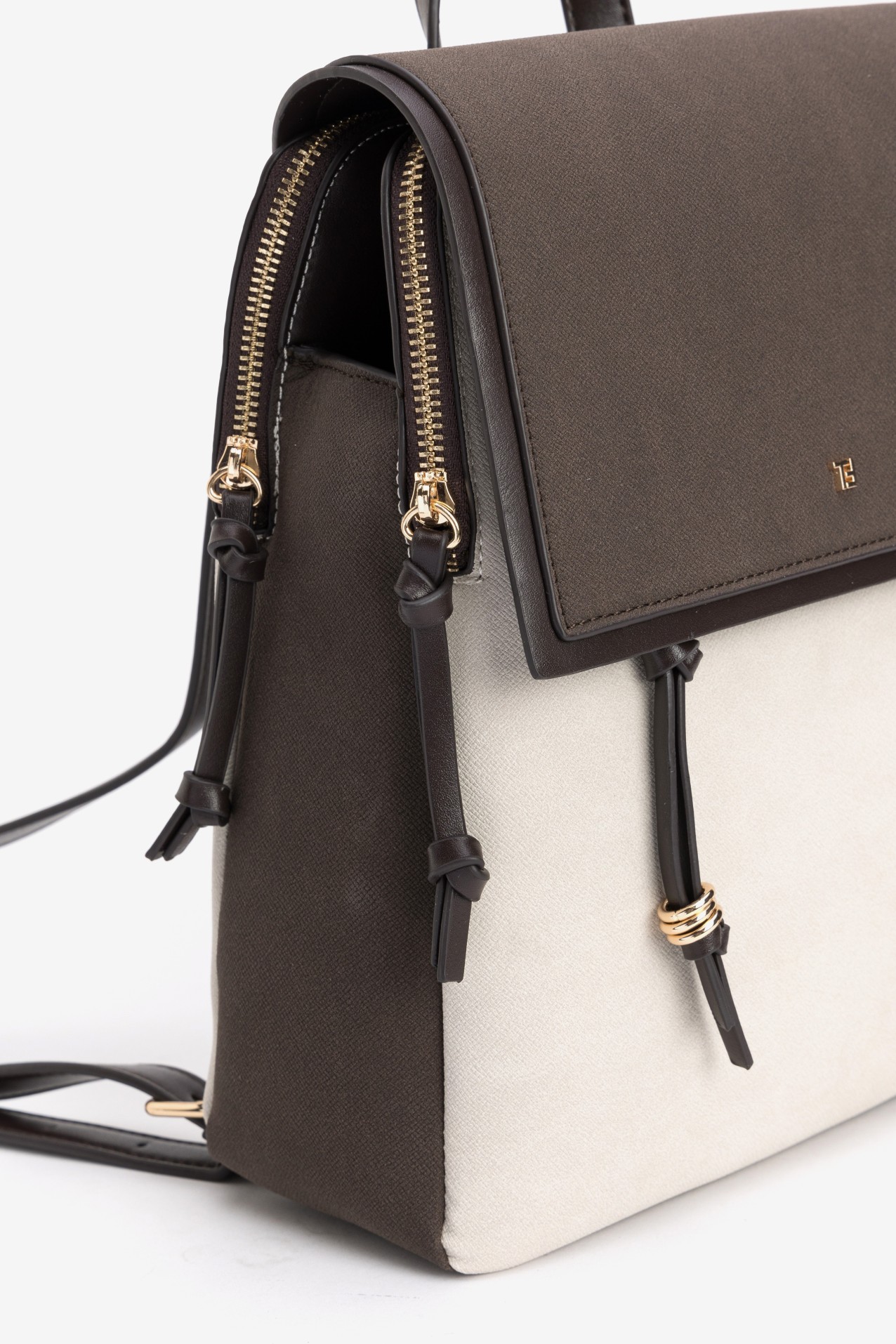 Dark Brown Structured Backpack