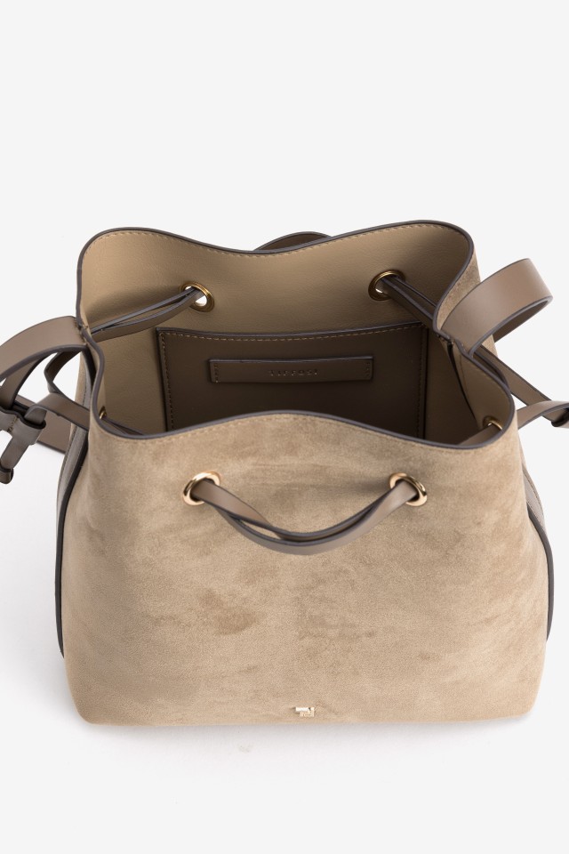 Bolso bucket beige minimalista Bolso bucket beige minimalista