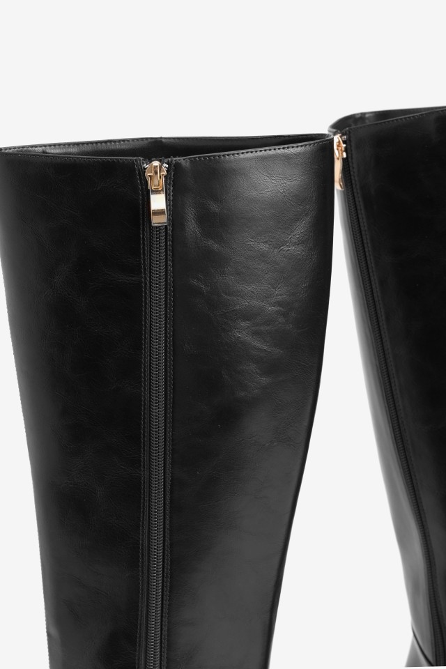 Chunky Black Knee-High Boots Chunky Black Knee-High Boots