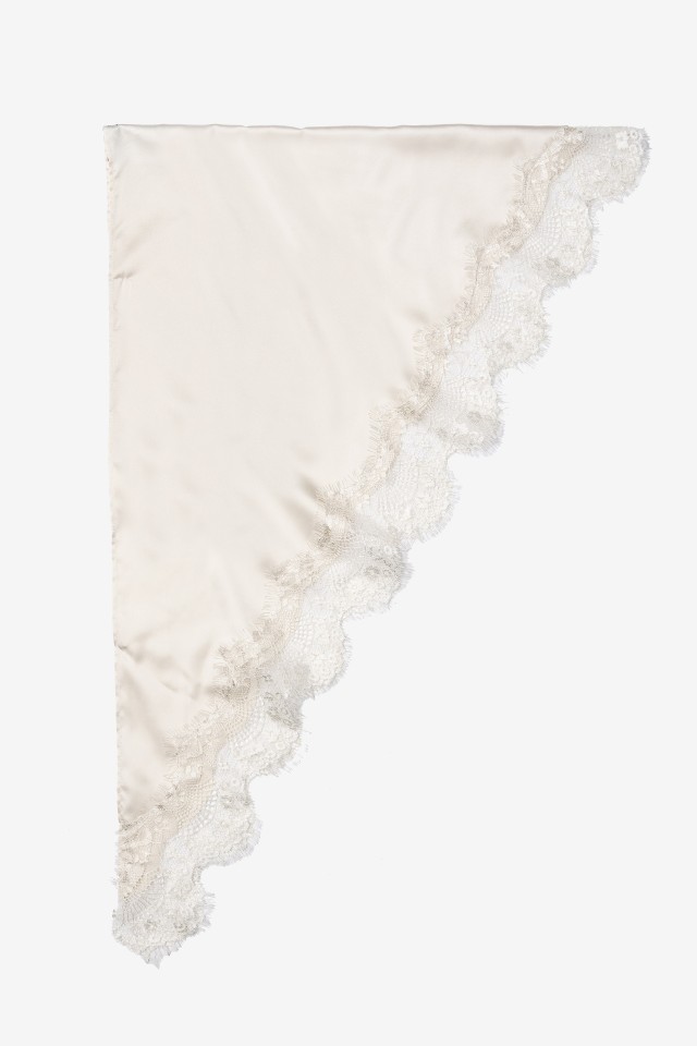 Off-White Satin Lace Scarf Off-White Satin Lace Scarf