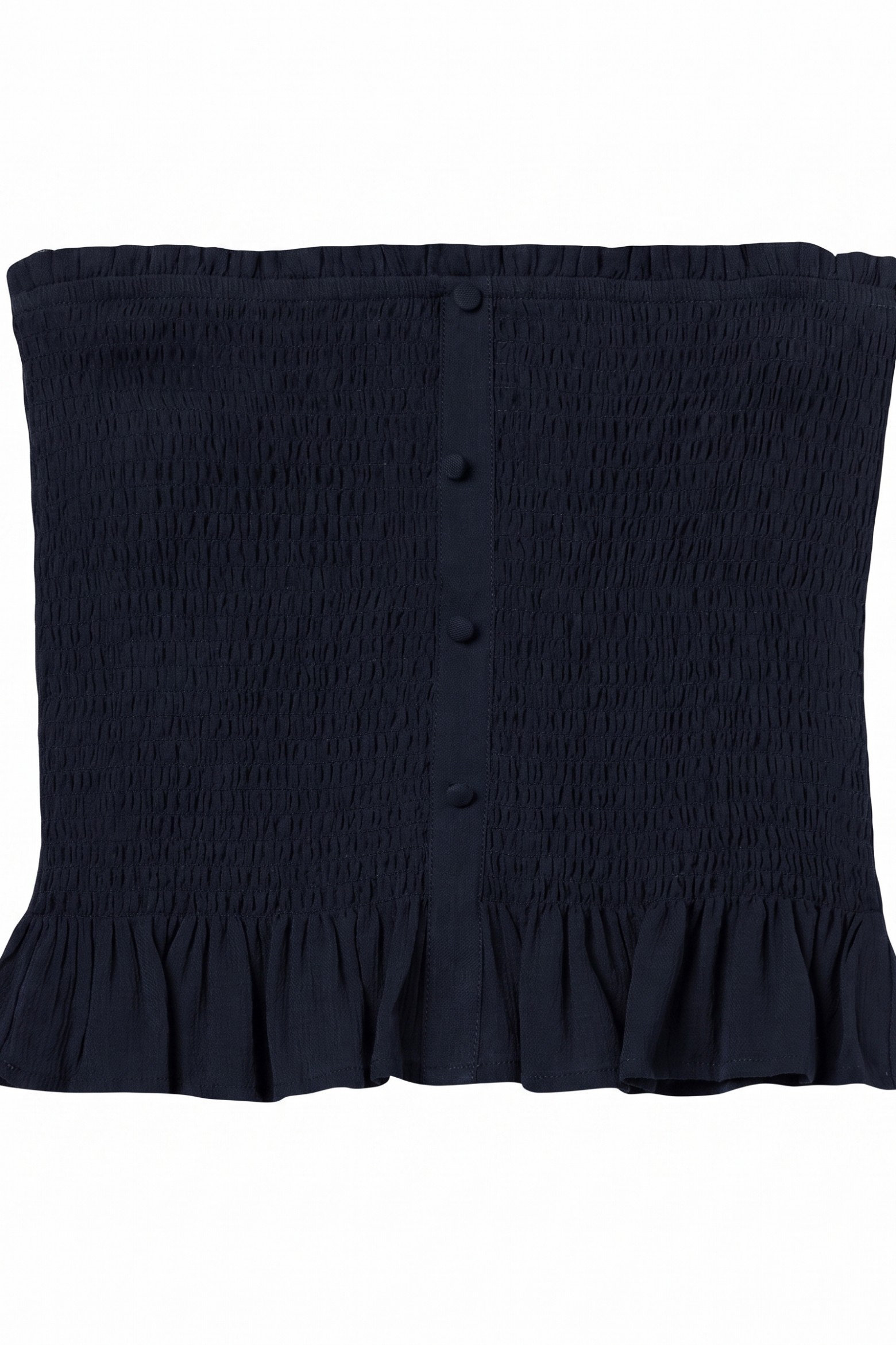 Blue Strapless Cropped Top