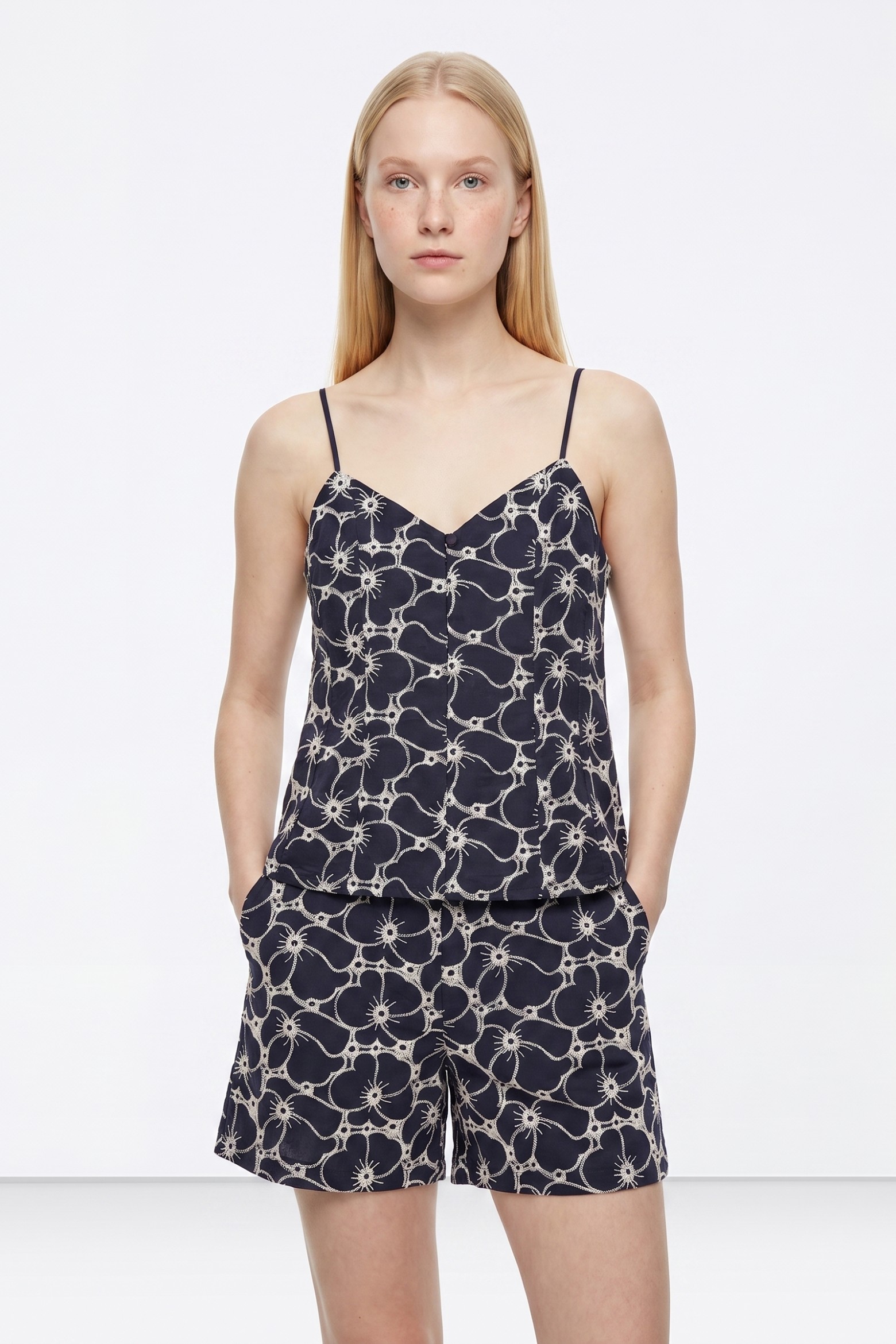 Navy Blue Strappy Top