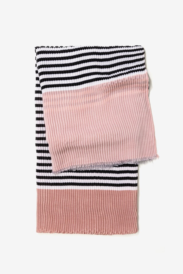 Pink Striped Scarf