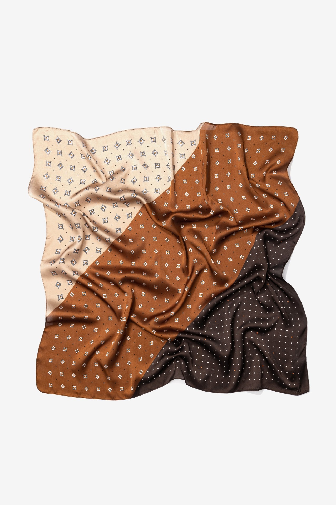 Brown Geometric Print Scarf
