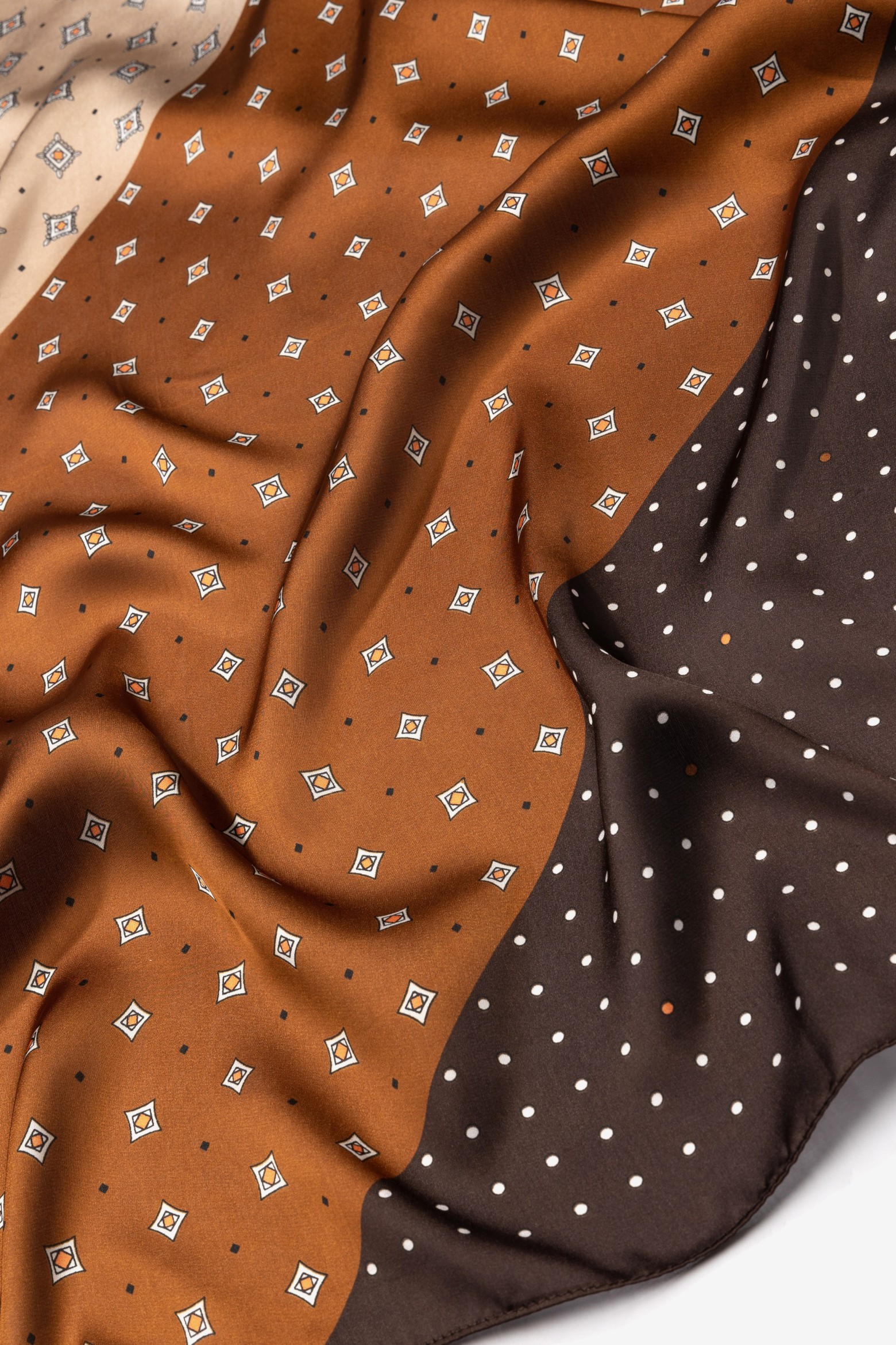Brown Geometric Print Scarf