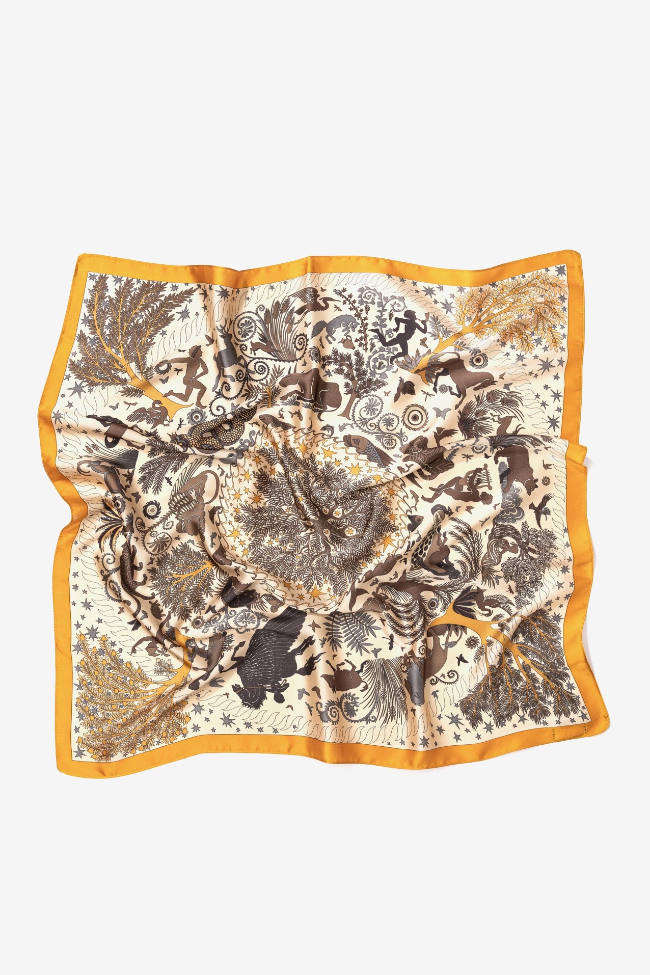 Brown Square Pattern Scarf