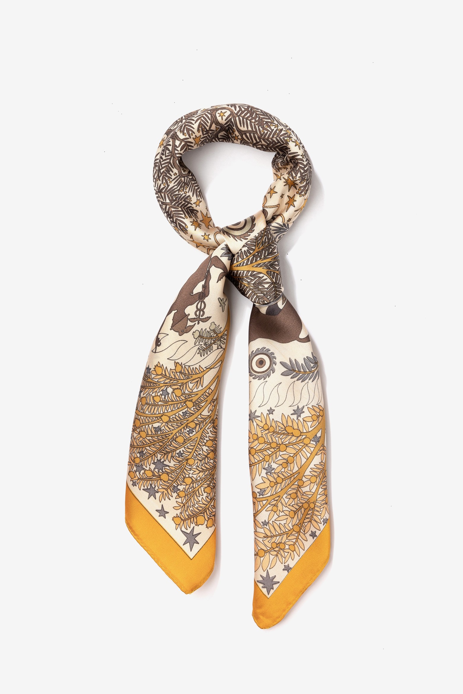 Brown Square Pattern Scarf