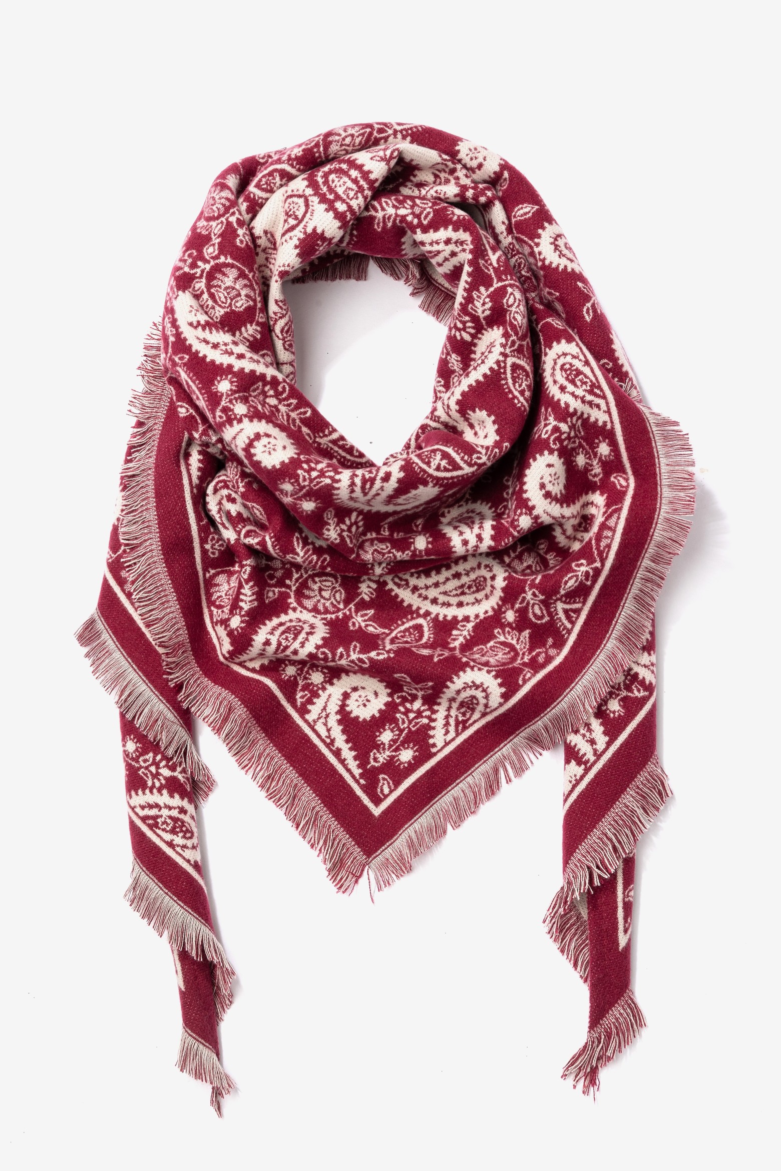 Pañuelo burdeos paisley