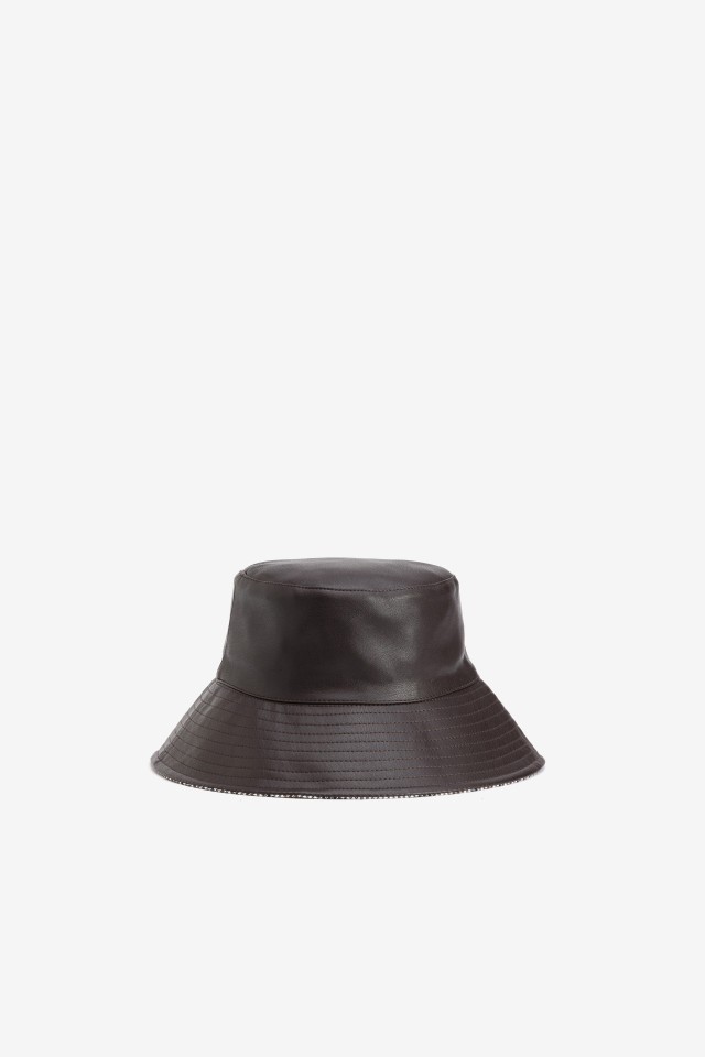 Dark Brown Reversible Bucket Hat