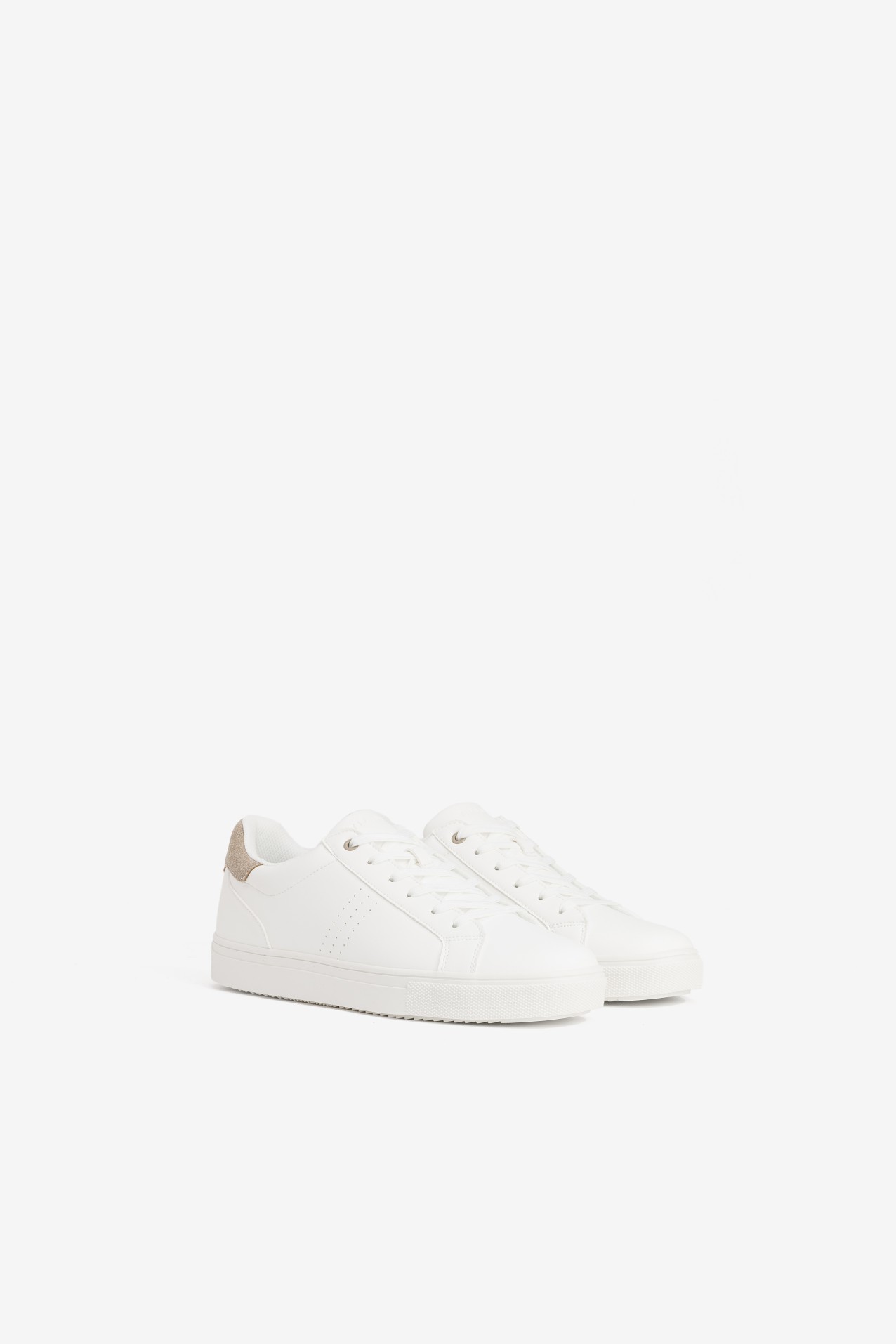 Combined Leather Effect Sneakers