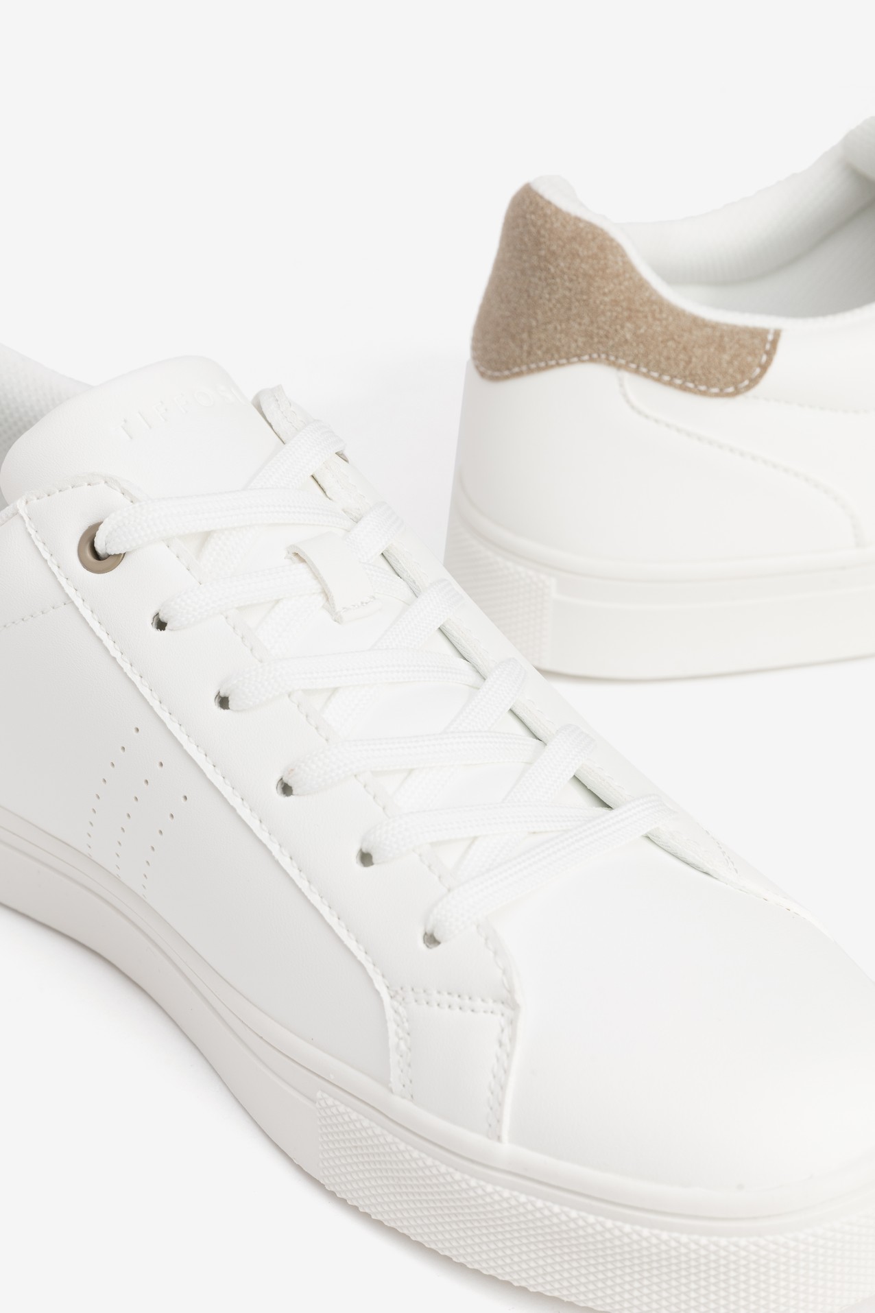 Combined Leather Effect Sneakers