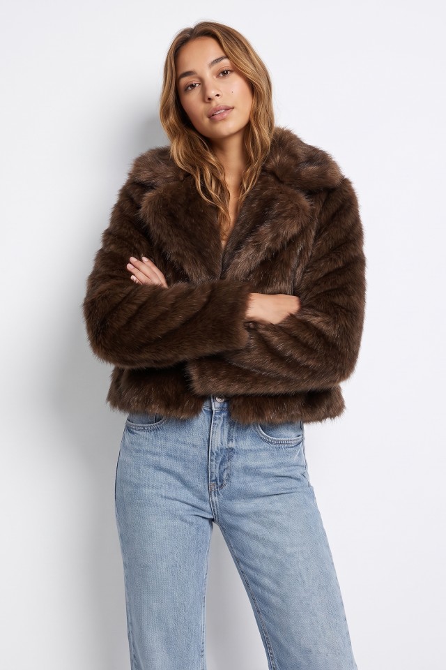 Chunky Chocolate Faux Fur Jacket