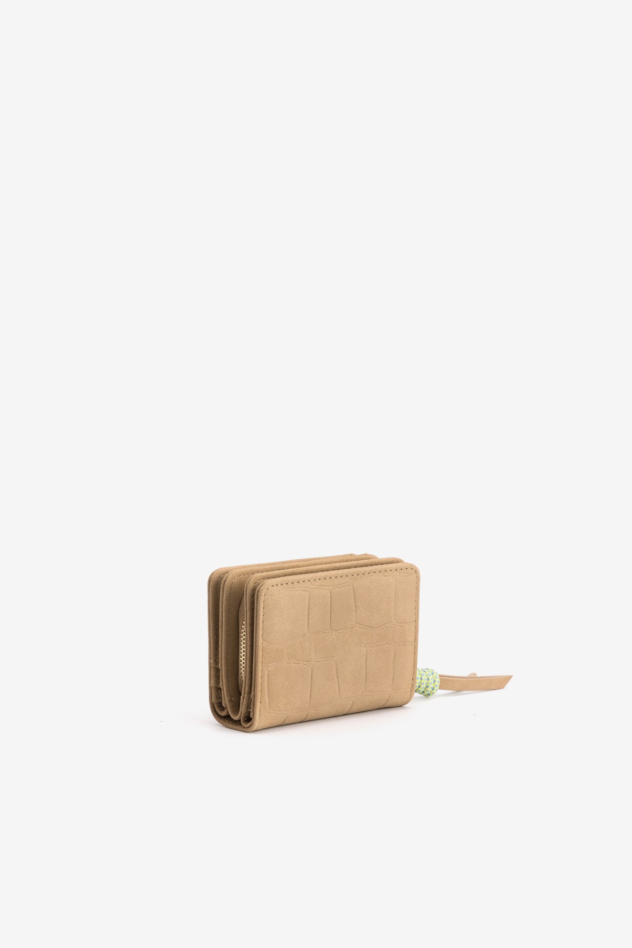 Brown Croc-Textured Coin Purse