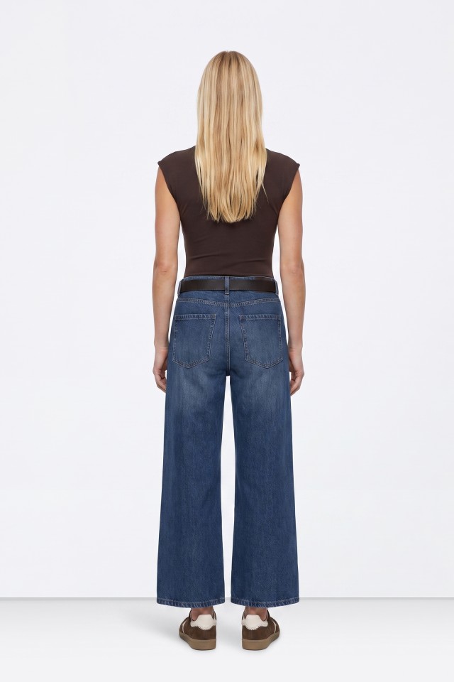 Wide Leg Dark Blue Jeans Wide Leg Dark Blue Jeans