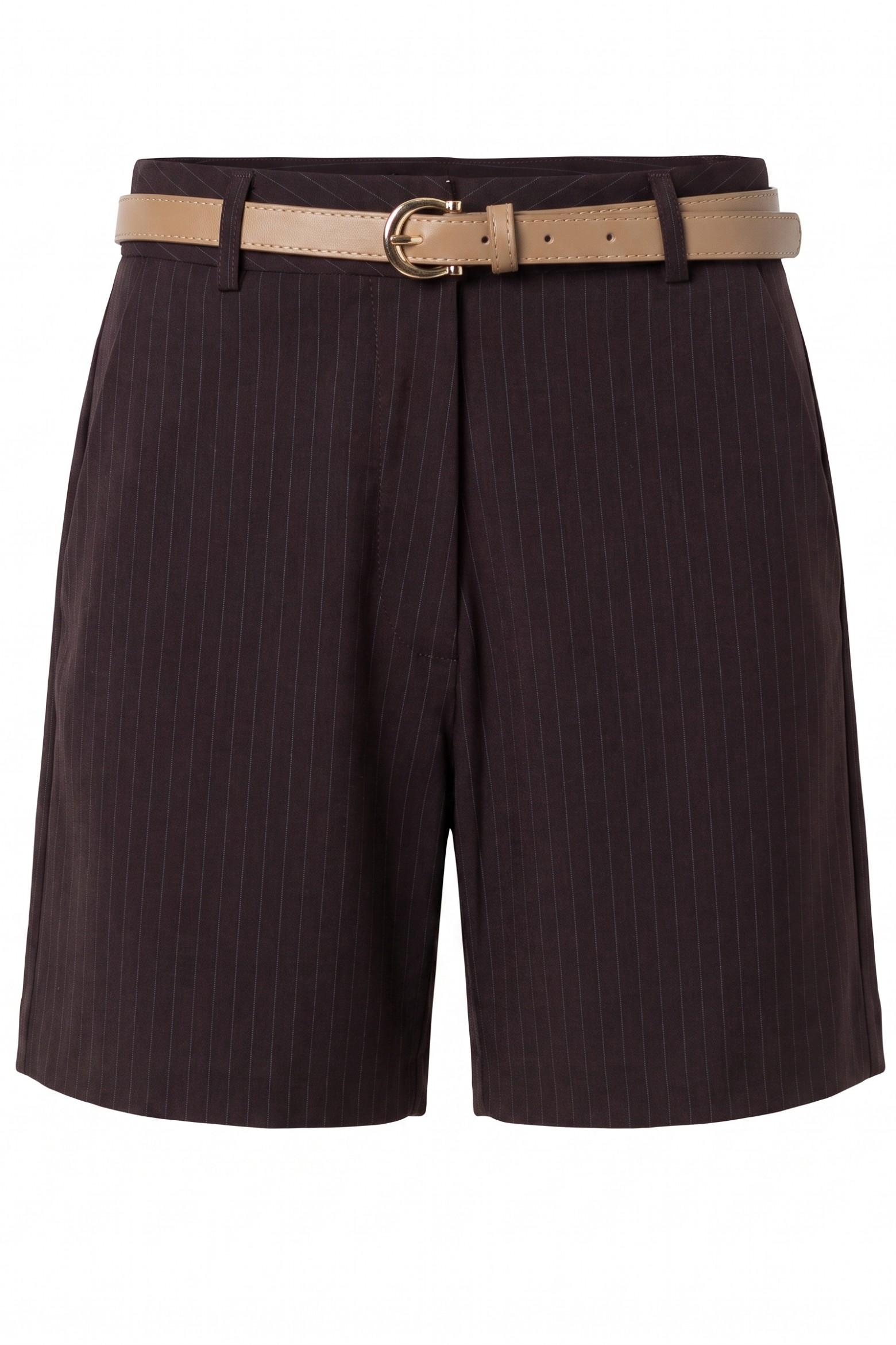 Shorts marr�n con cintur�n