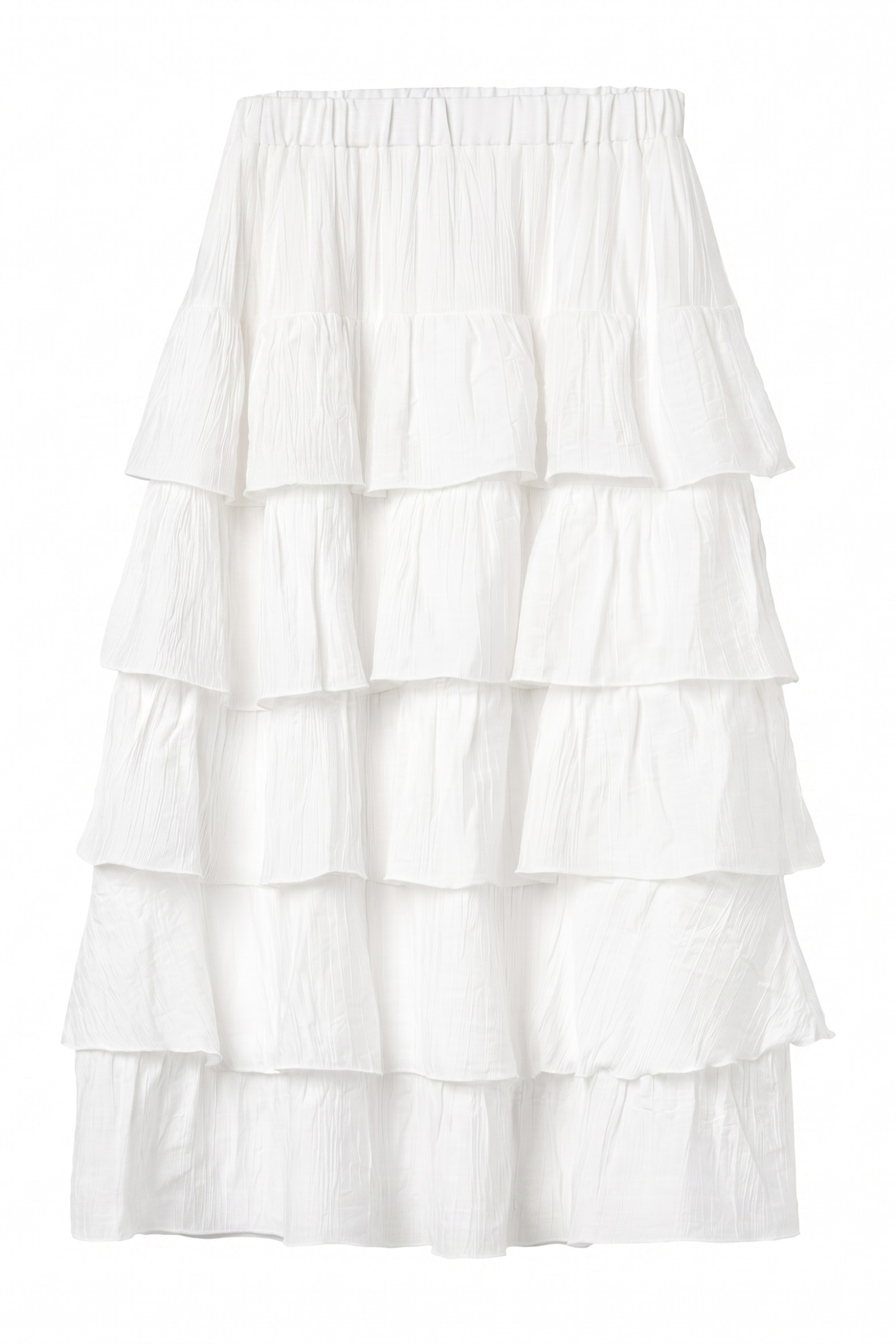 Cream Ruffled Maxi Skirt