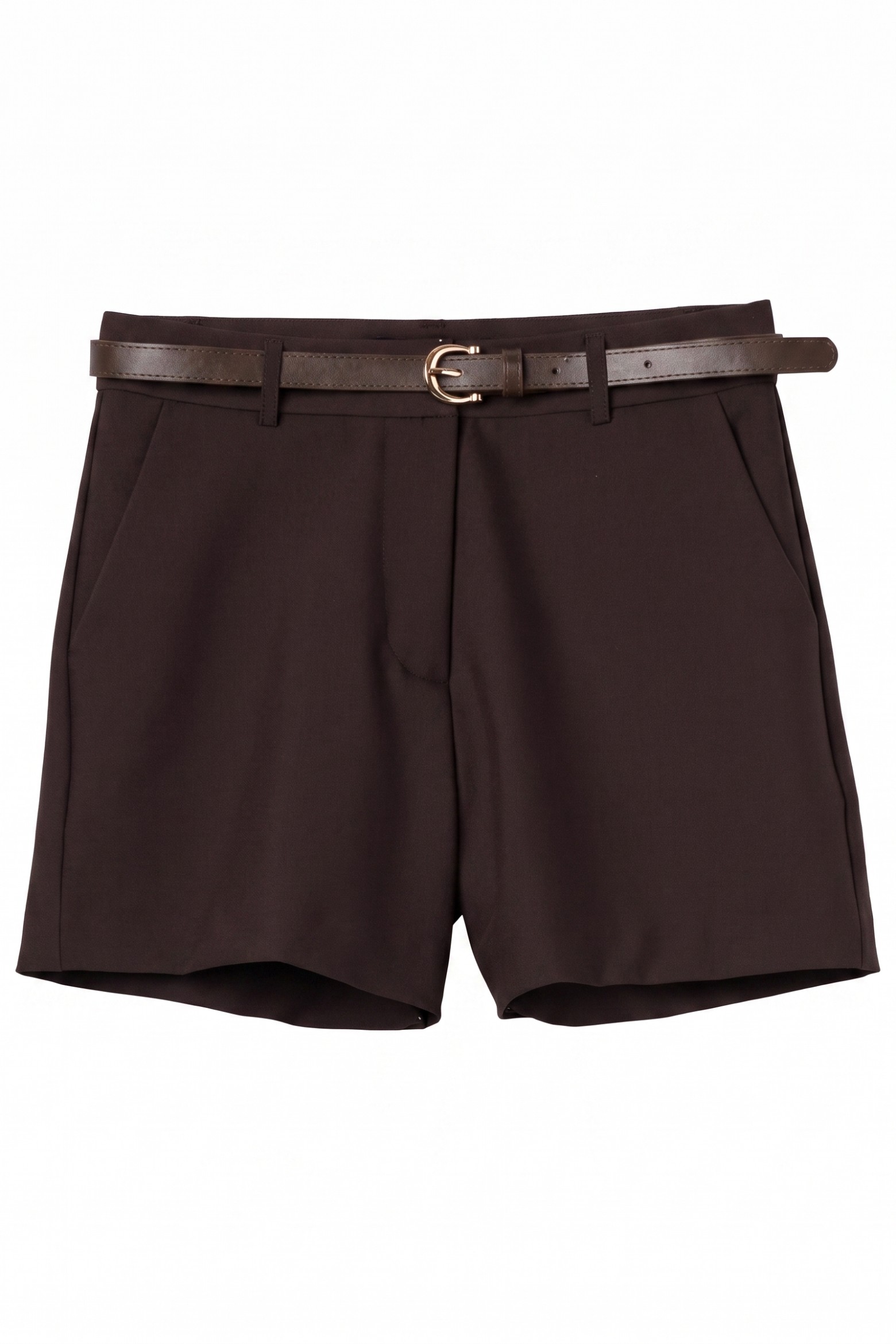 Shorts chocolate con cintur�n