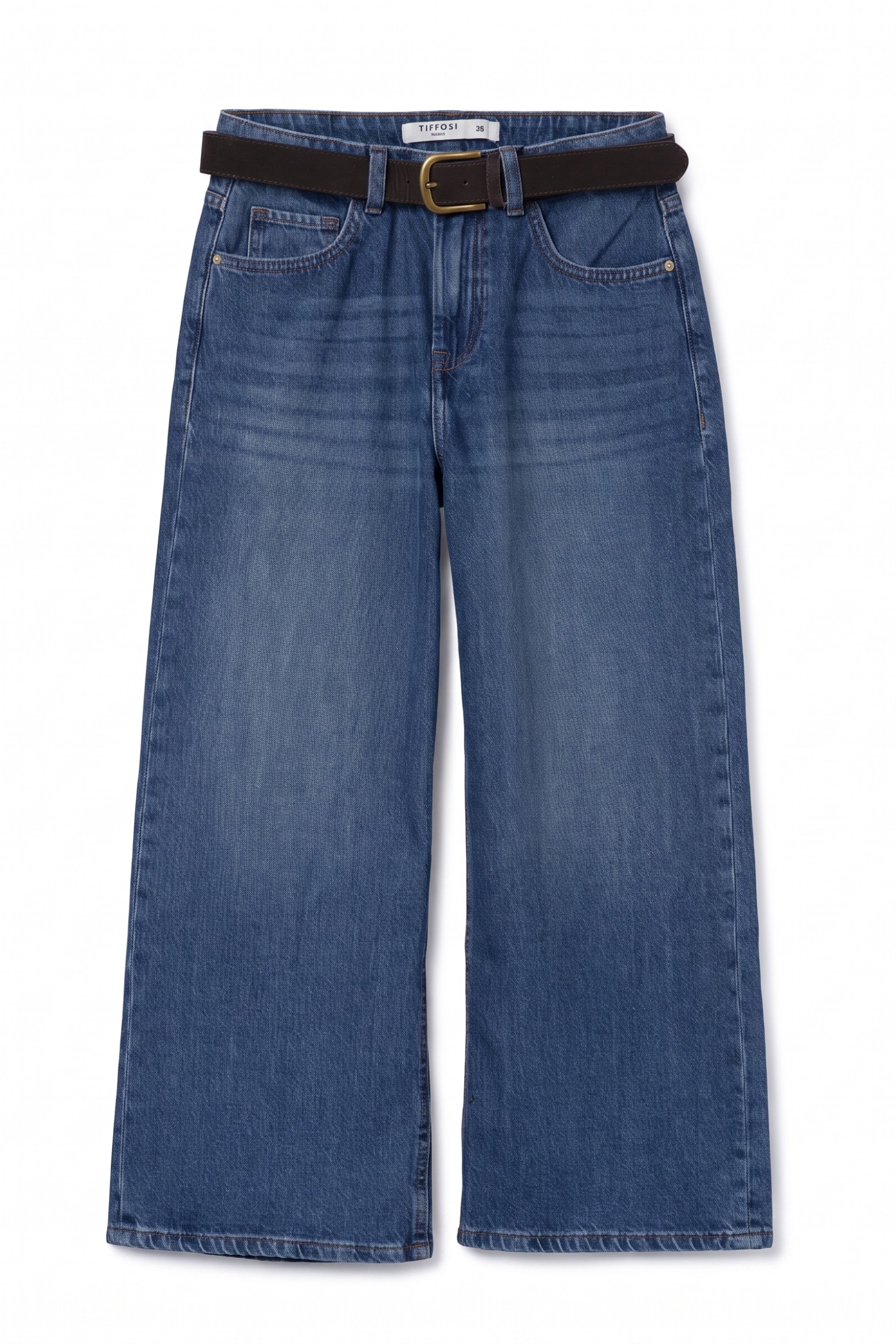 Wide Leg Dark Blue Jeans