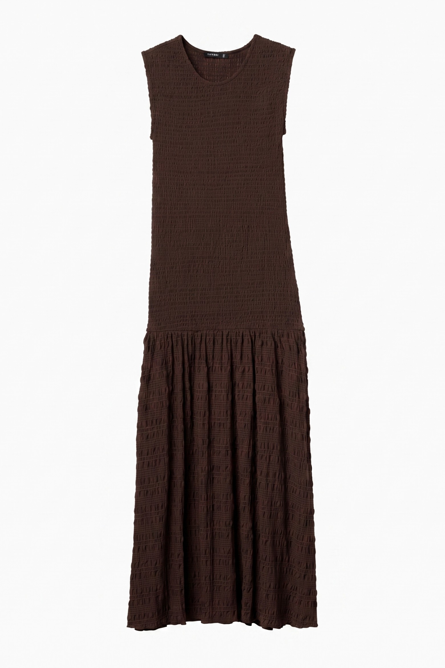 Vestido largo chocolate sin mangas