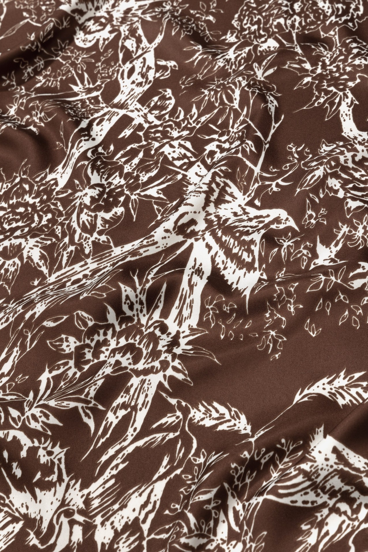 Chocolate Floral Square Scarf