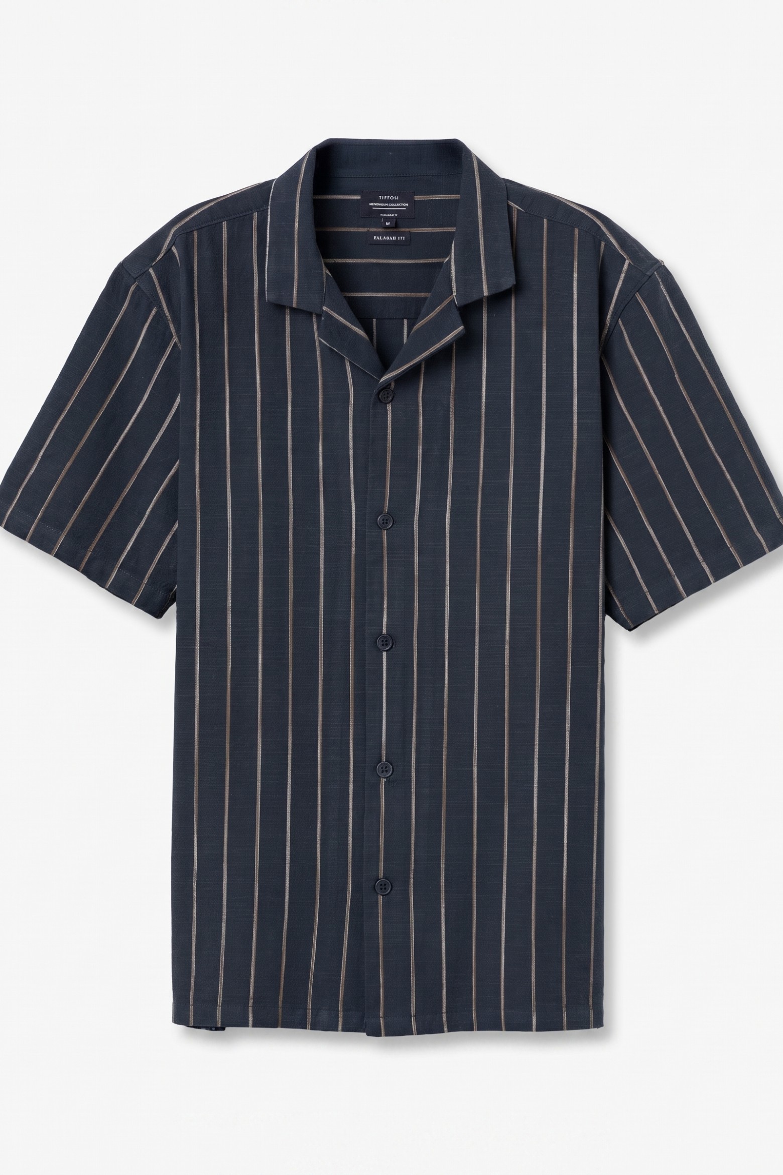 Navy Short Sleeve Stripe Shirt