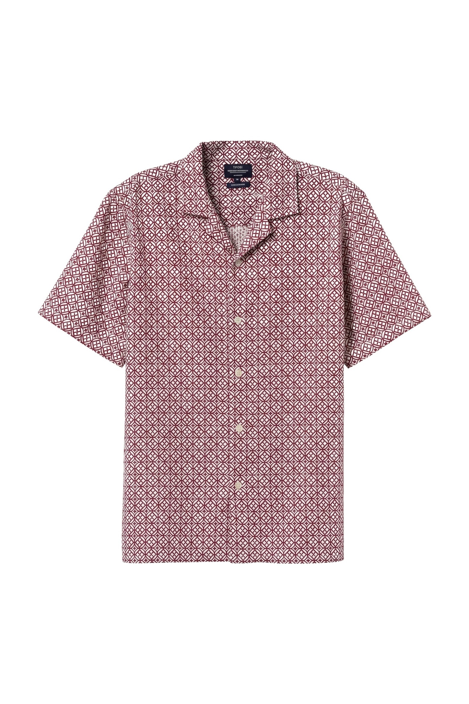 Red Geometric Short Sleeve Shirt