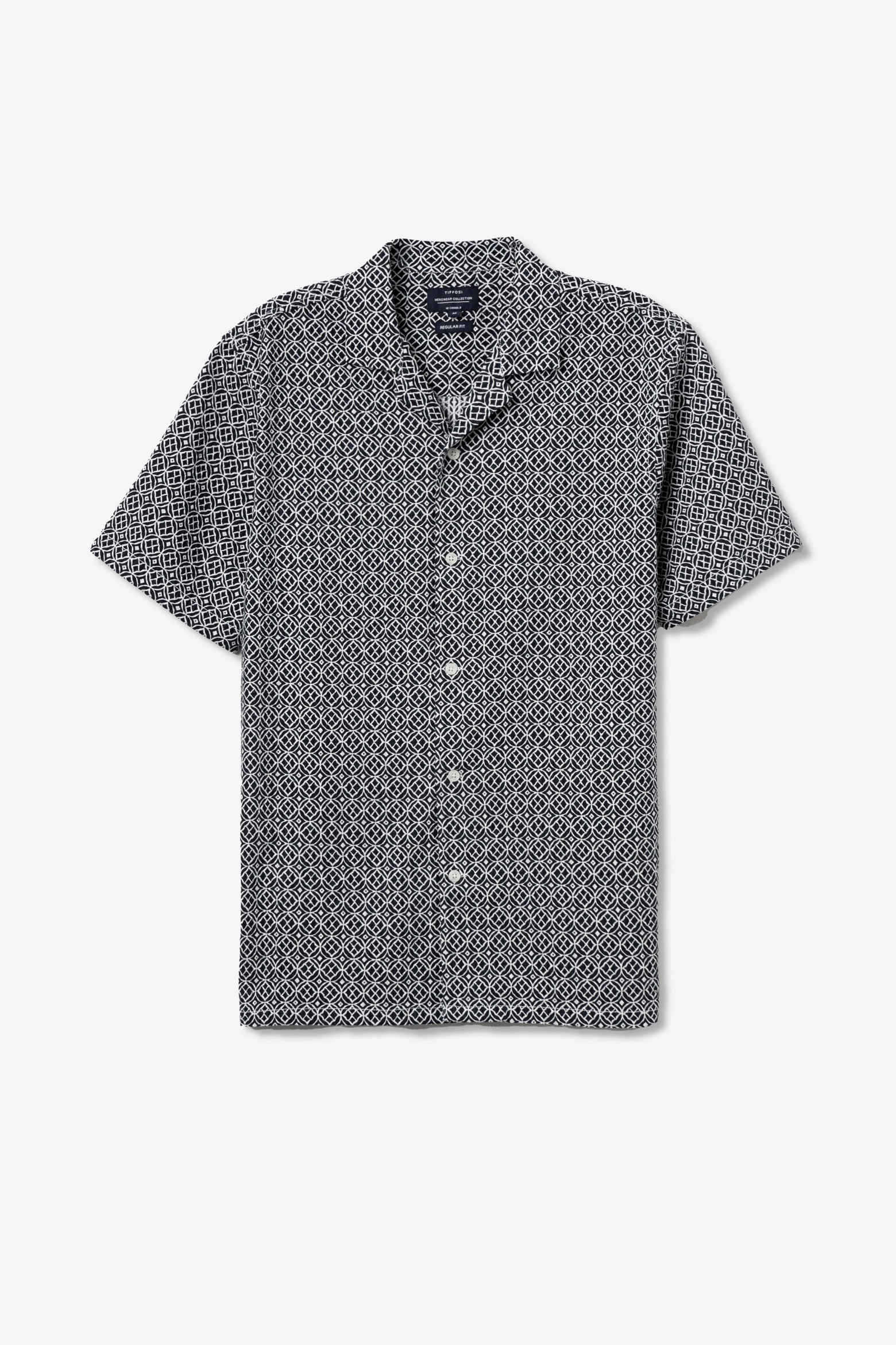 Blue Geometric Short Sleeve Shirt