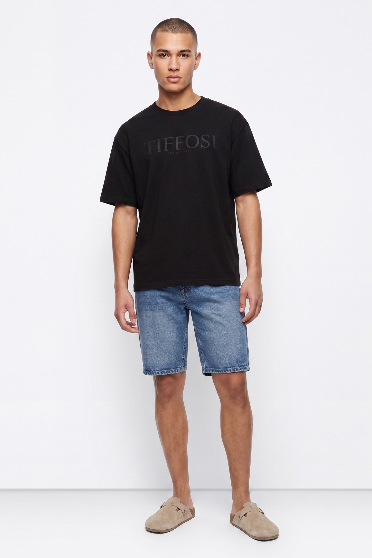 Calções denim azul casual