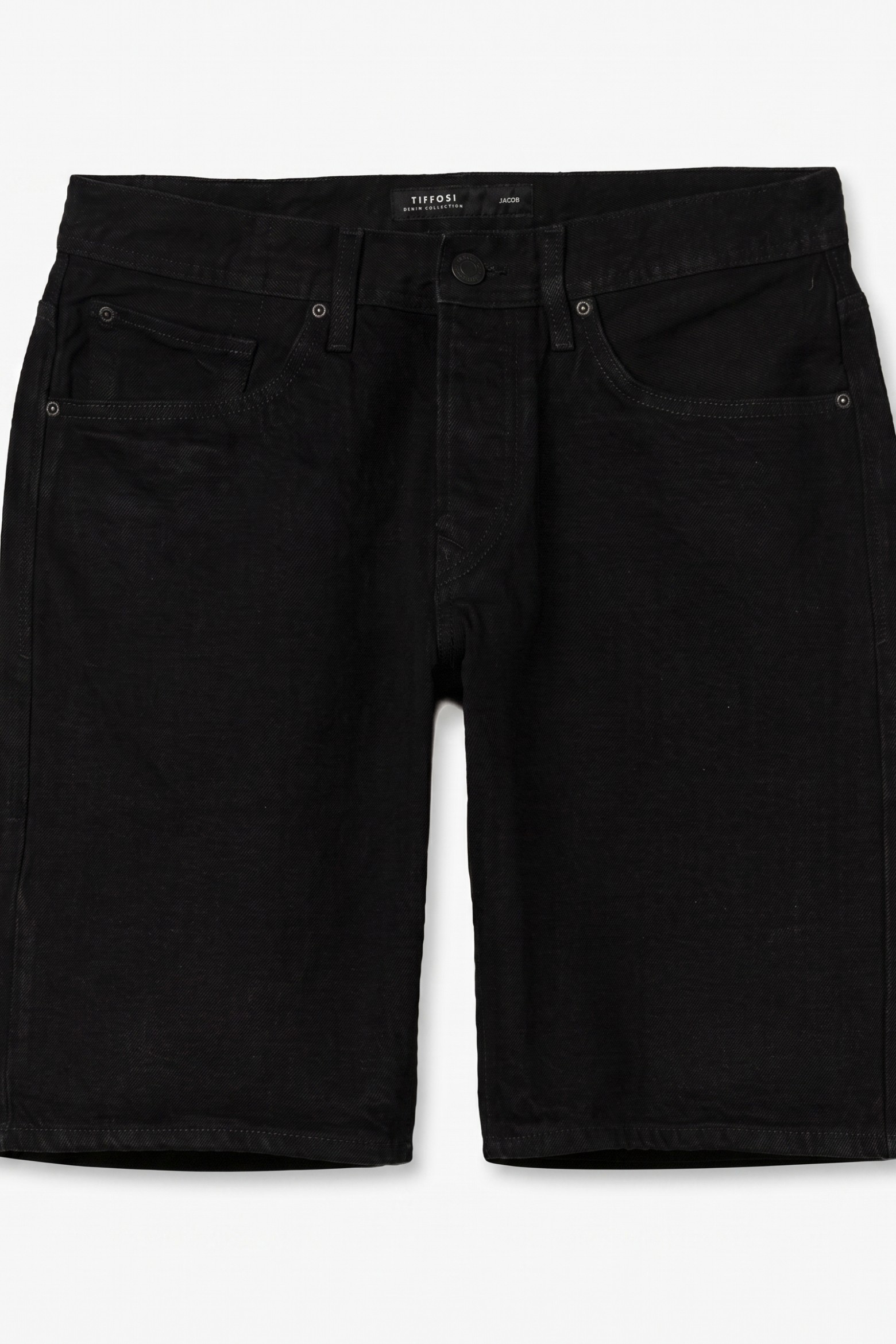 Black Woven Straight Shorts