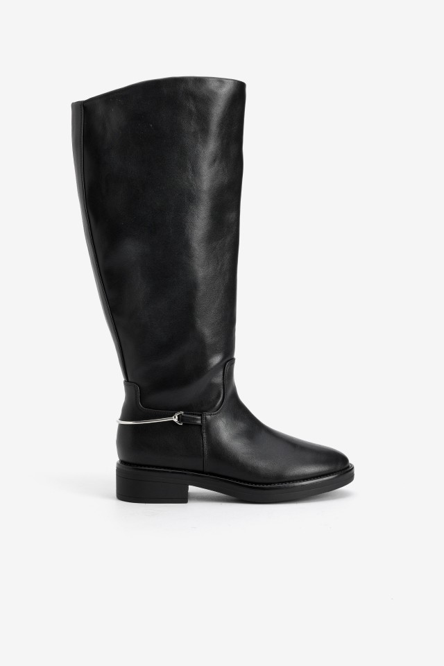 Bota alta negra minimalista