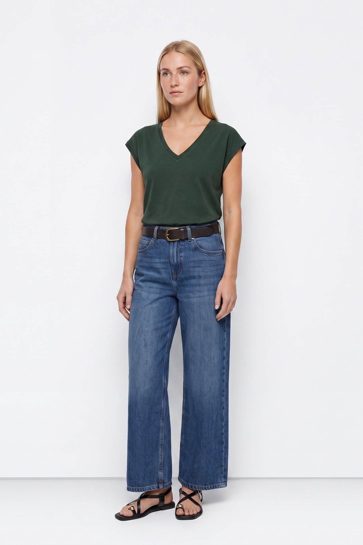 Camiseta verde oscuro b�sica