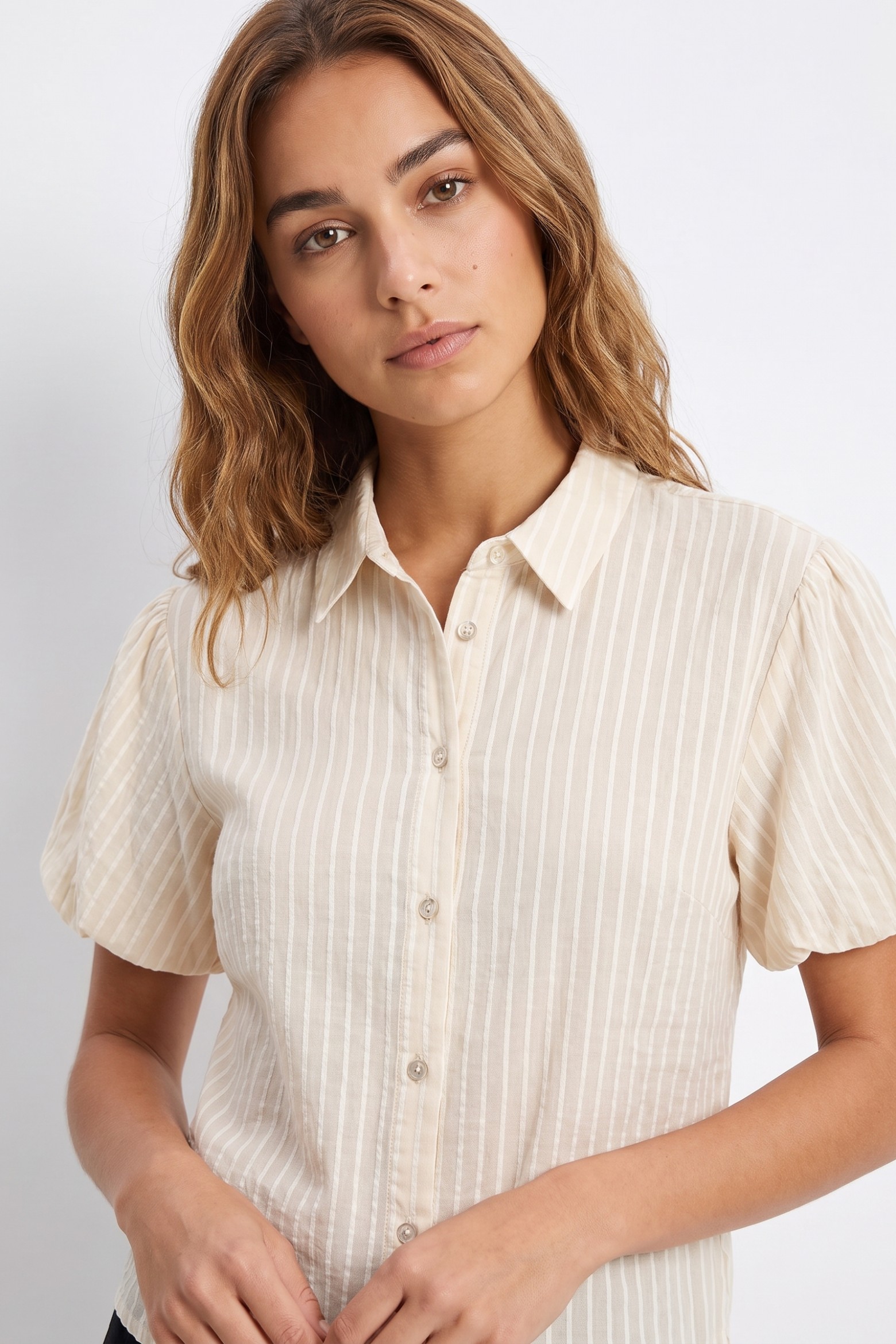 Beige Short Sleeve Shirt