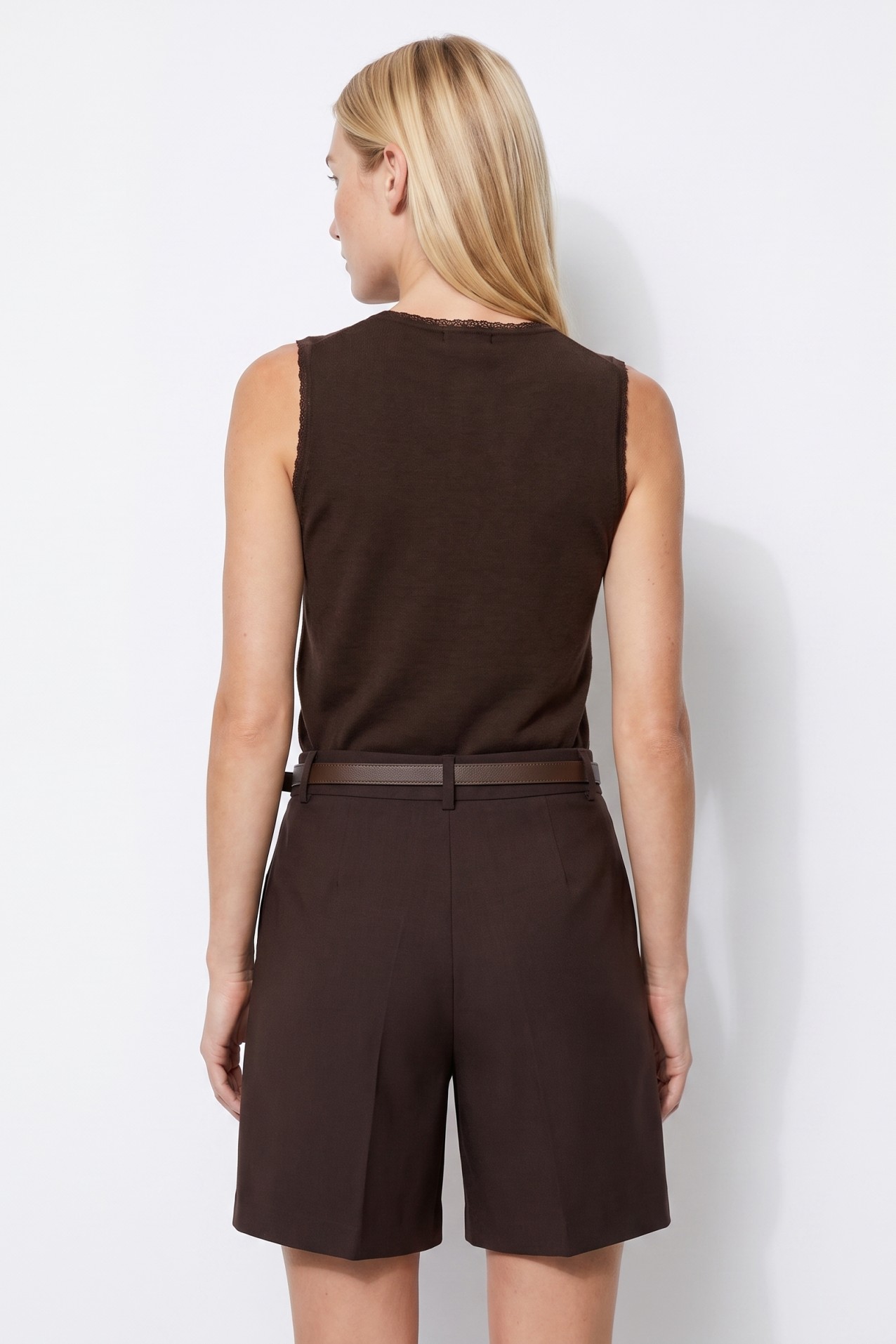 Camiseta corta chocolate mujer