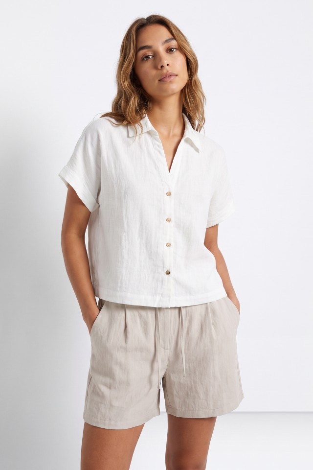 Short Sleeve Off-White Shirt