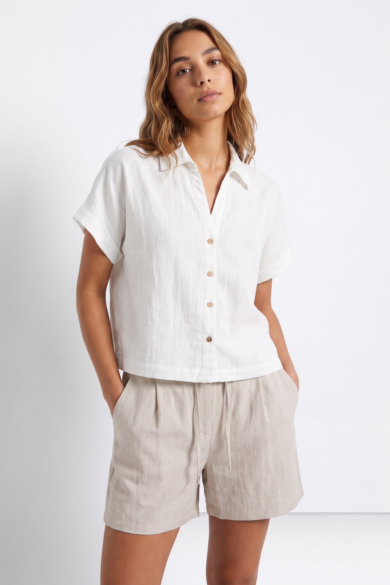 Short Sleeve Off-White Shirt