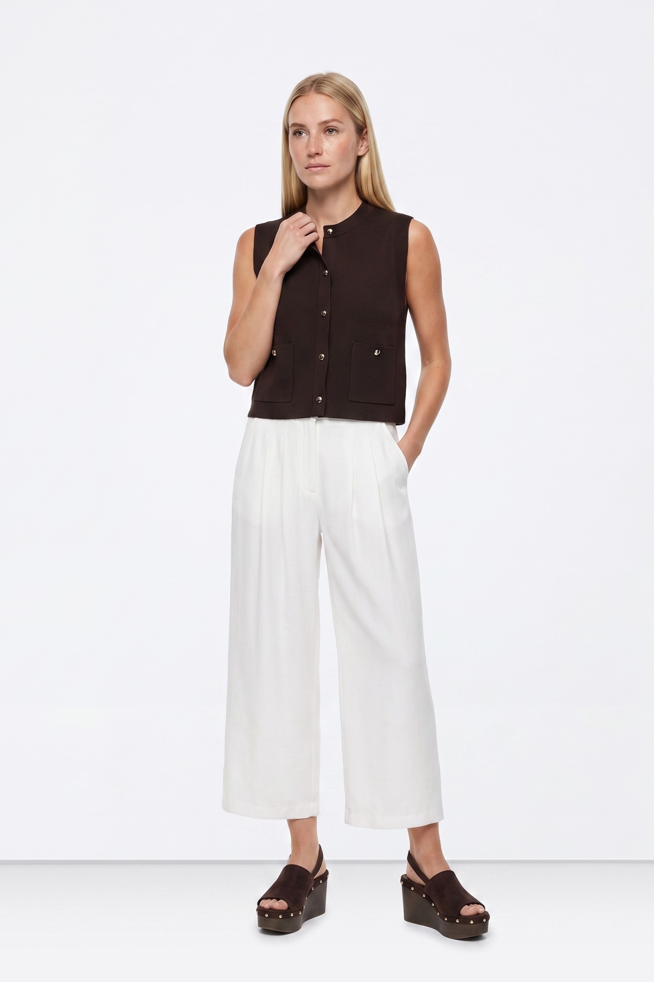 Camisola sem mangas chocolate