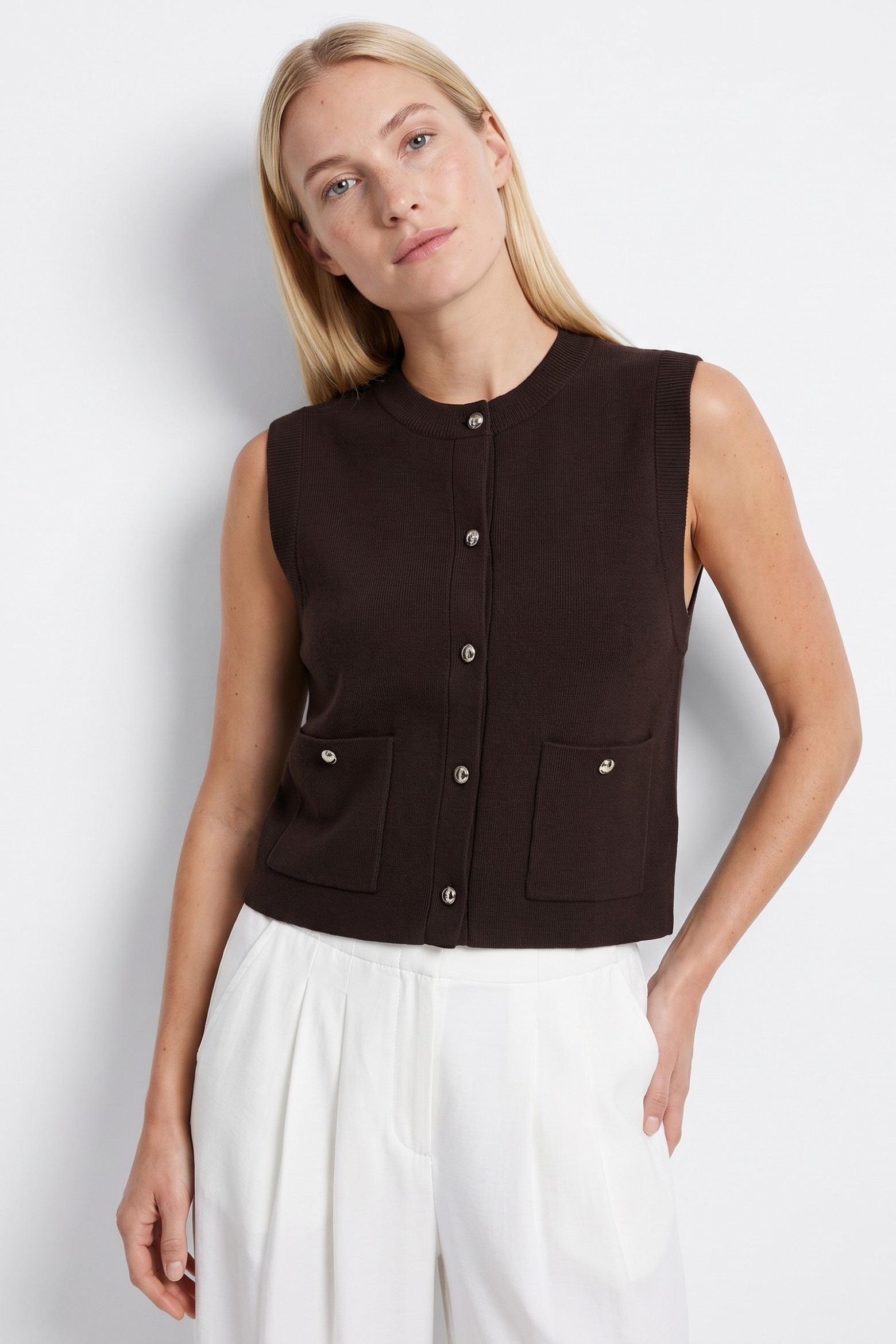 Camisola sem mangas chocolate