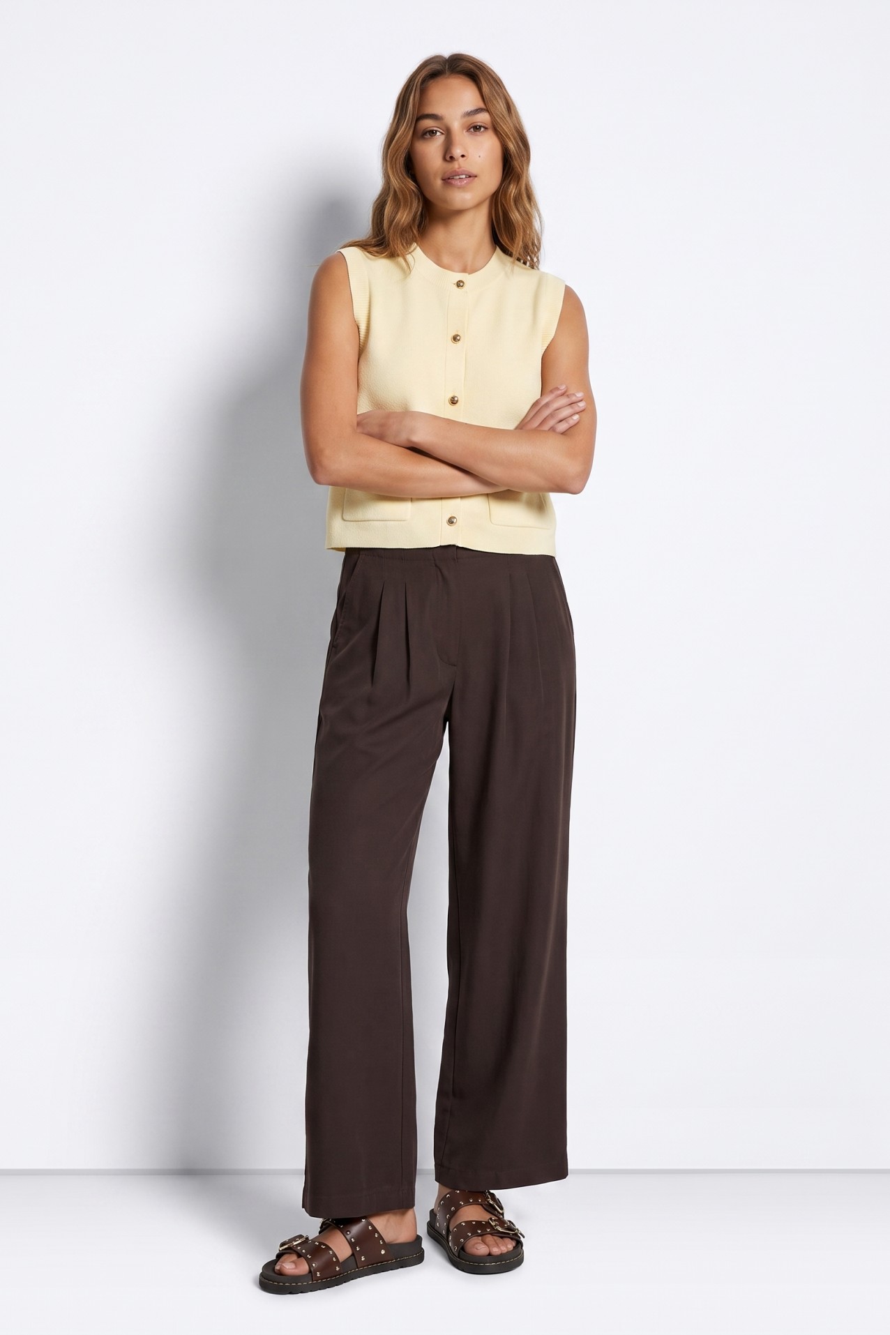 Light Yellow Cropped Shirt
