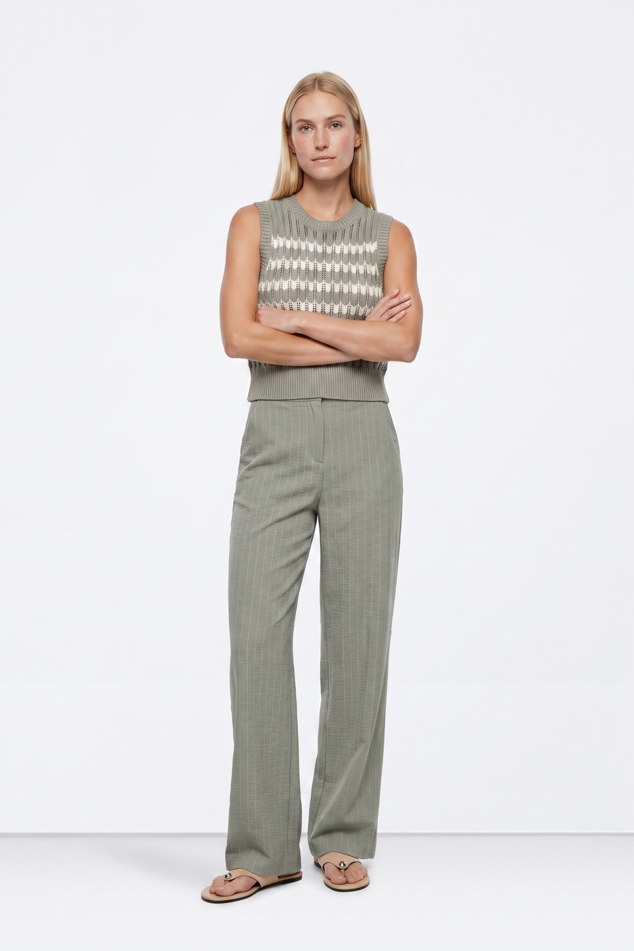 Light Green Sleeveless Knit